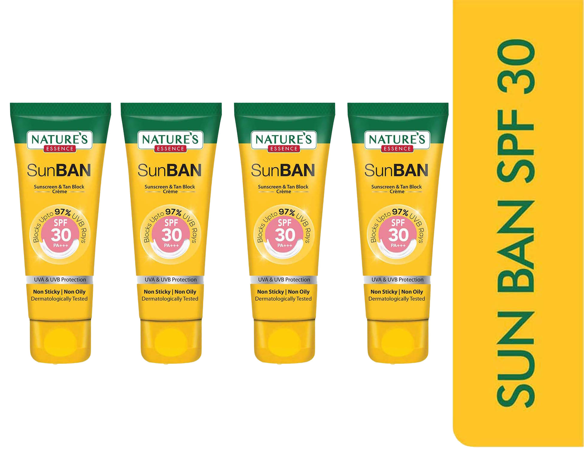     			Nature's Essence SunBan Sunscreen & Tan Black Laction Spf 30, 120ml, (Pack of 4)