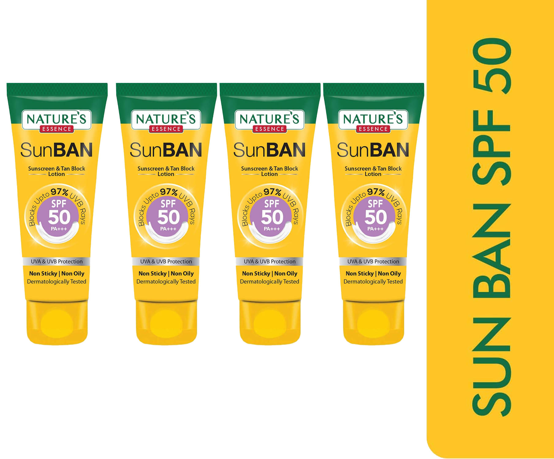     			Nature's Essence SunBan Sunscreen & Tan Black Cream Spf 50, 60ml, (Pack of 4)