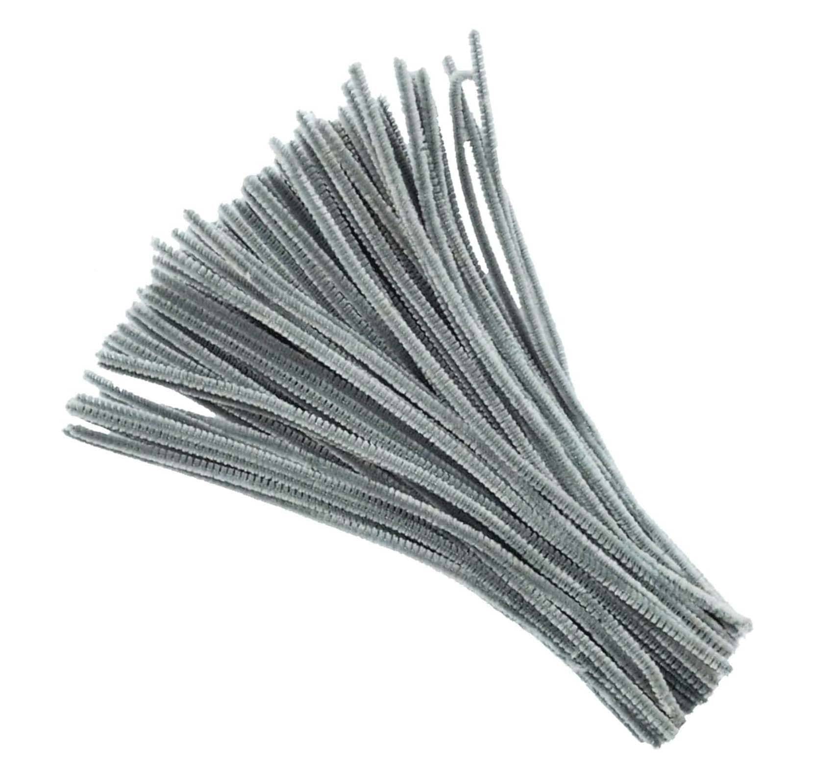    			PRANSUNITA Pipe Cleaners 25 Pcs,Chenille Stems for DIY Crafts Decorations Creative School Projects (6 mm x 12 Inch), Color Grey