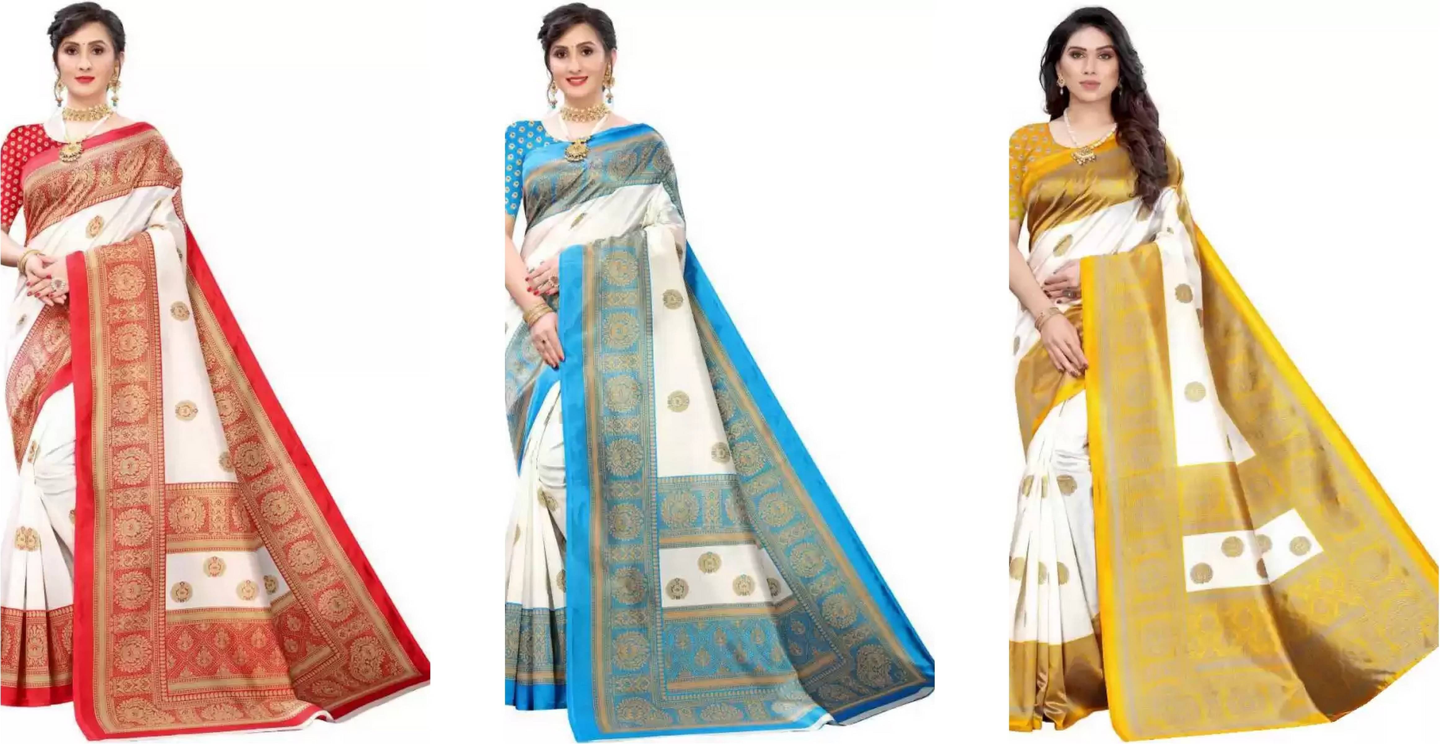 RUNAYA NX Art Silk Printed Saree With Unstitched Blouse Piece ( Multicolor ) RUNAYA NX Art Silk Printed Saree With Unstitched Blouse Piece ( Multicolor )