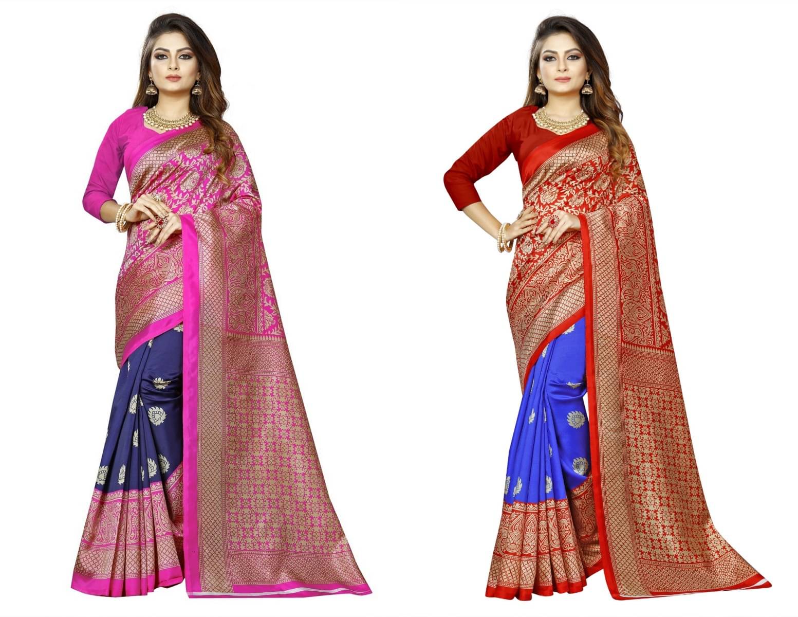 RUNAYA NX Art Silk Printed Saree With Unstitched Blouse Piece ( Multicolor ) RUNAYA NX Art Silk Printed Saree With Unstitched Blouse Piece ( Multicolor )