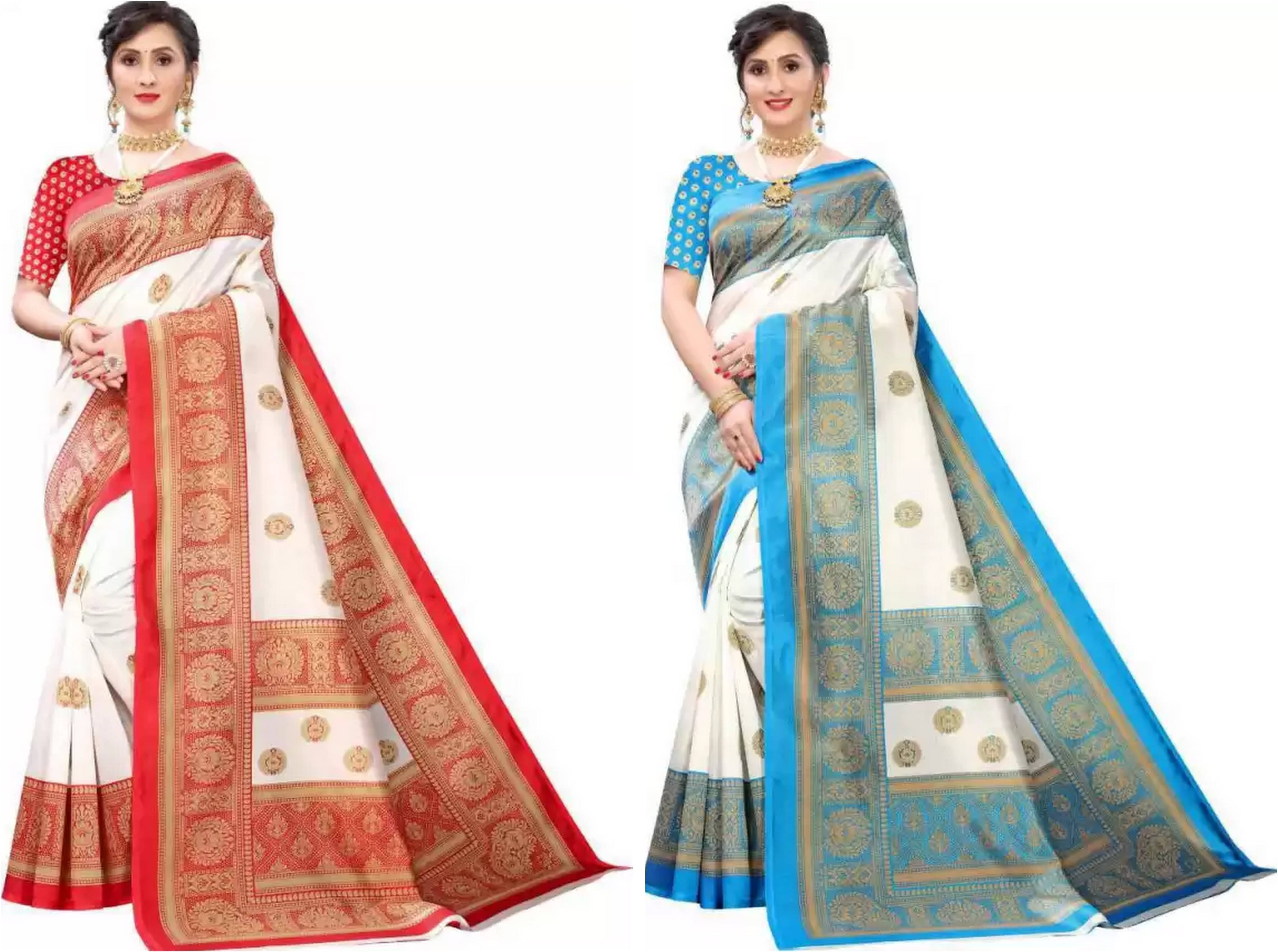 RUNAYA NX Art Silk Printed Saree With Unstitched Blouse Piece ( Multicolor ) RUNAYA NX Art Silk Printed Saree With Unstitched Blouse Piece ( Multicolor )