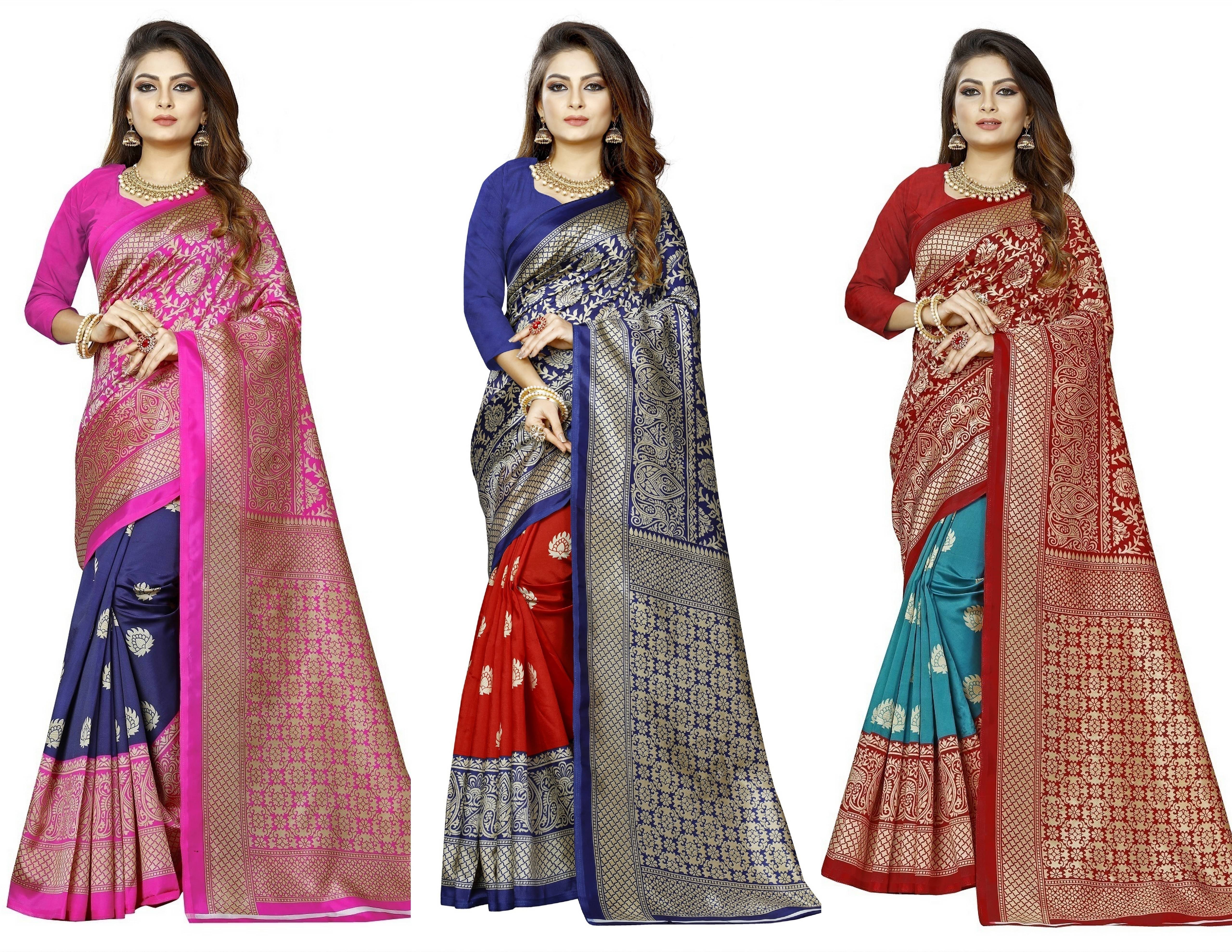     			RUNAYA NX Art Silk Printed Saree With Unstitched Blouse Piece ( Multicolor )