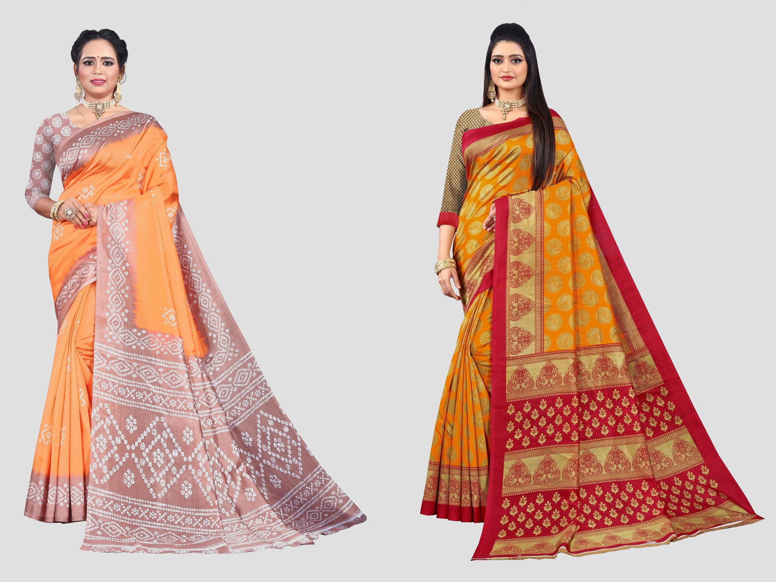     			RUNAYA NX Art Silk Printed Saree With Unstitched Blouse Piece ( Multicolor )