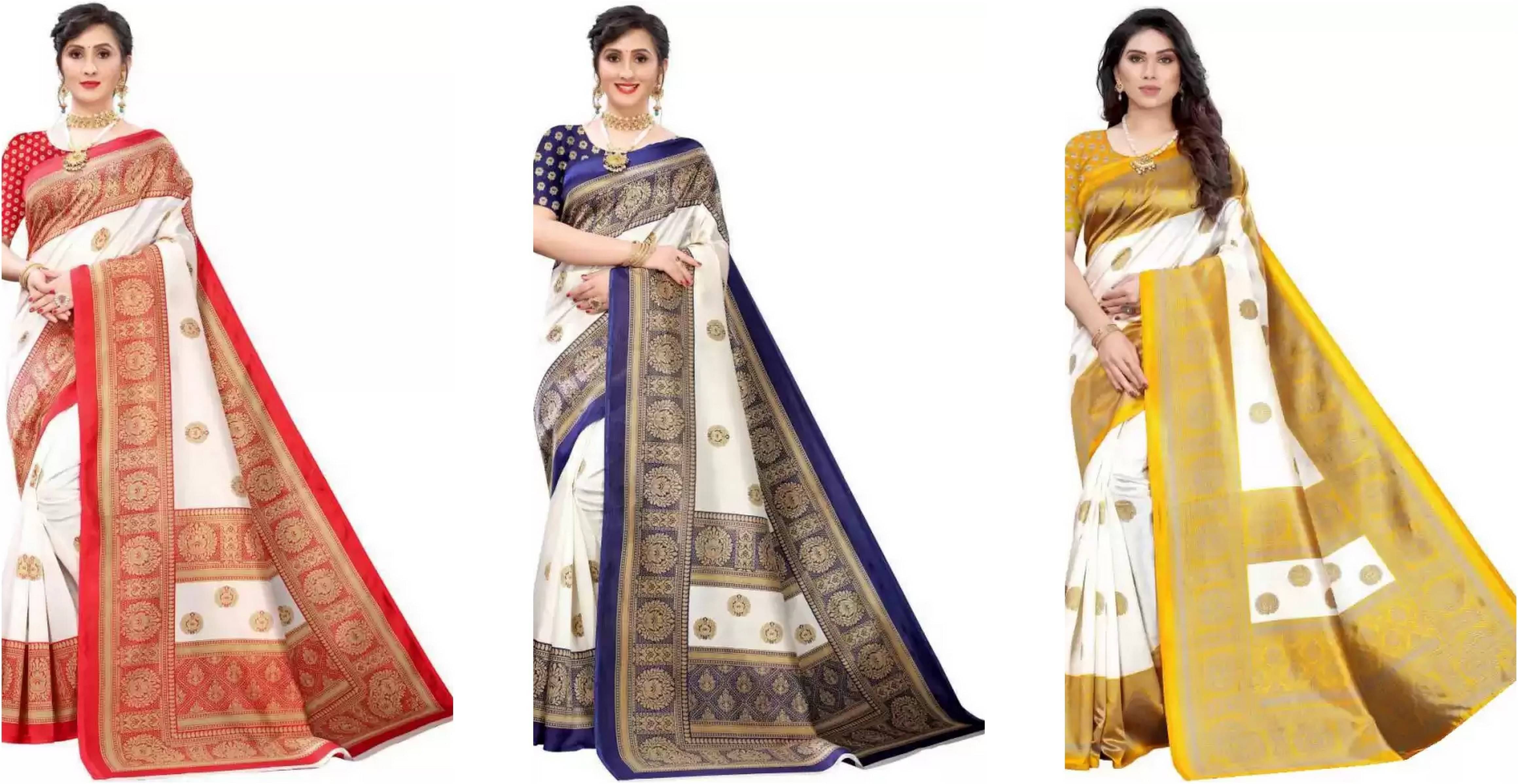     			RUNAYA NX Art Silk Printed Saree With Unstitched Blouse Piece ( Multicolor )