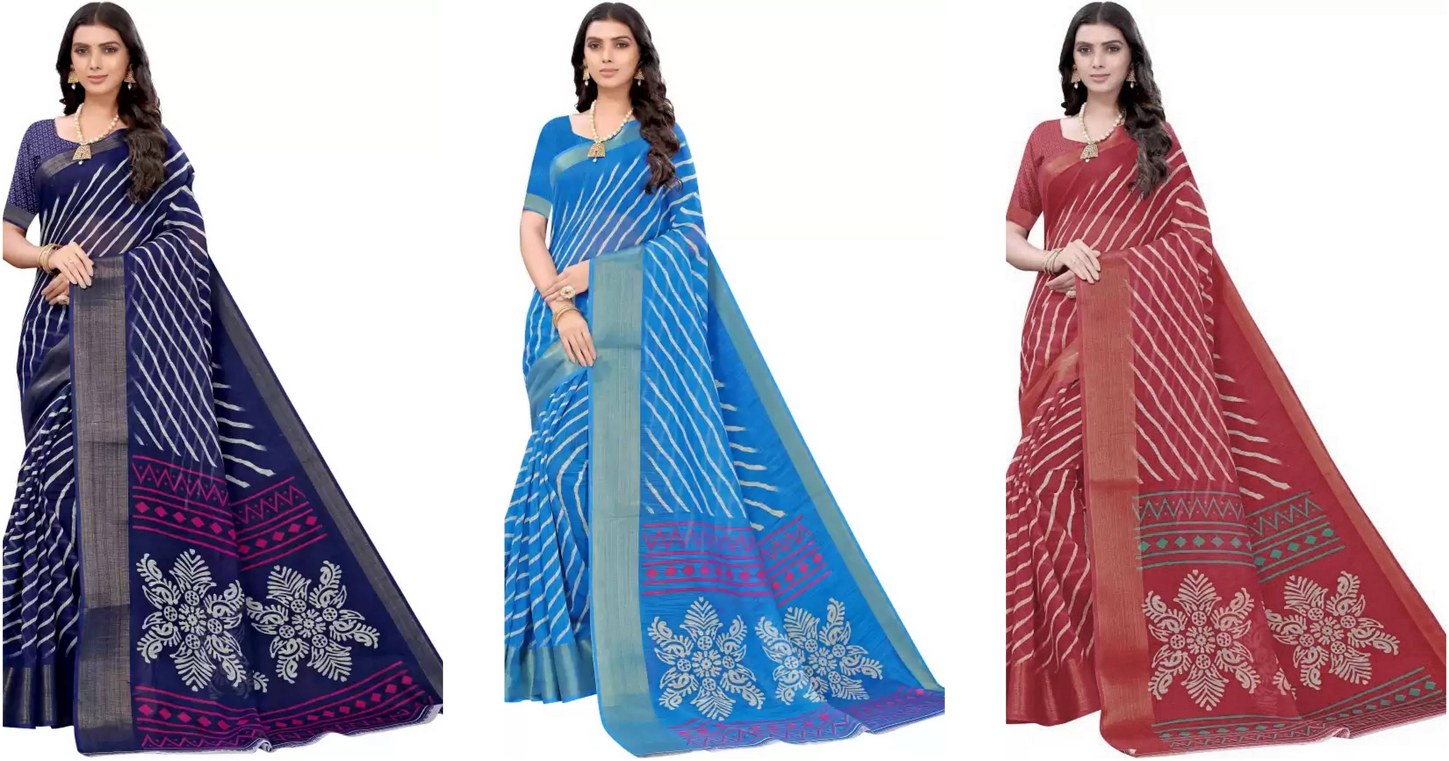 RUNAYA NX Cotton Silk Printed Saree With Unstitched Blouse Piece ( Multicolor ) RUNAYA NX Cotton Silk Printed Saree With Unstitched Blouse Piece ( Multicolor )