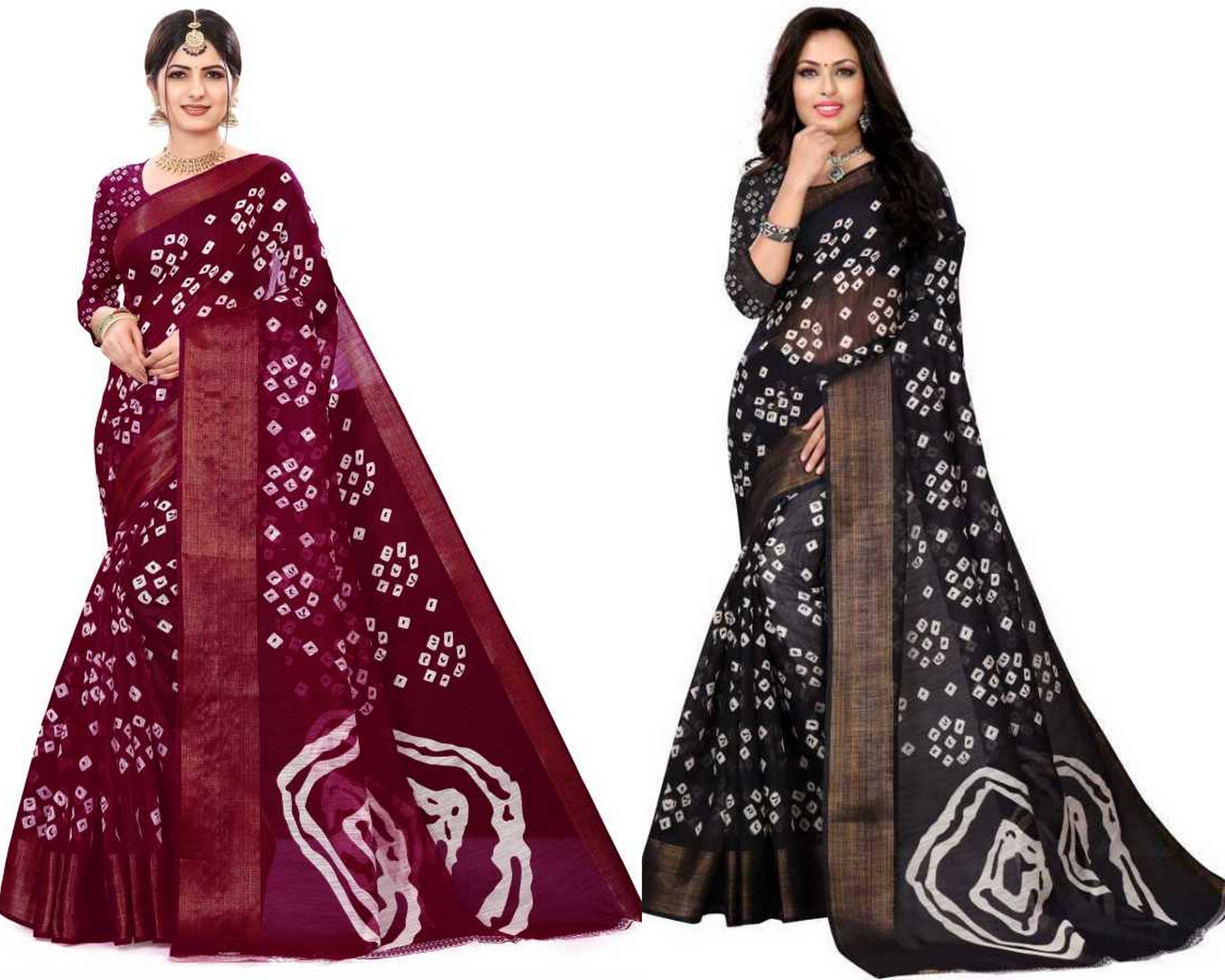 RUNAYA NX Cotton Silk Printed Saree With Unstitched Blouse Piece ( Multicolor ) RUNAYA NX Cotton Silk Printed Saree With Unstitched Blouse Piece ( Multicolor )