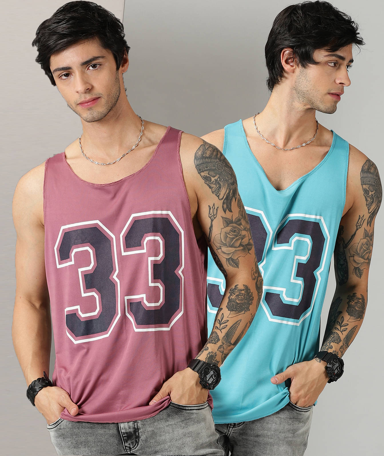 RodZen Pack of 2 Polyester Gym Vest For Men ( Multicolor9 )     			RodZen Pack of 2 Polyester Gym Vest For Men ( Multicolor9 )