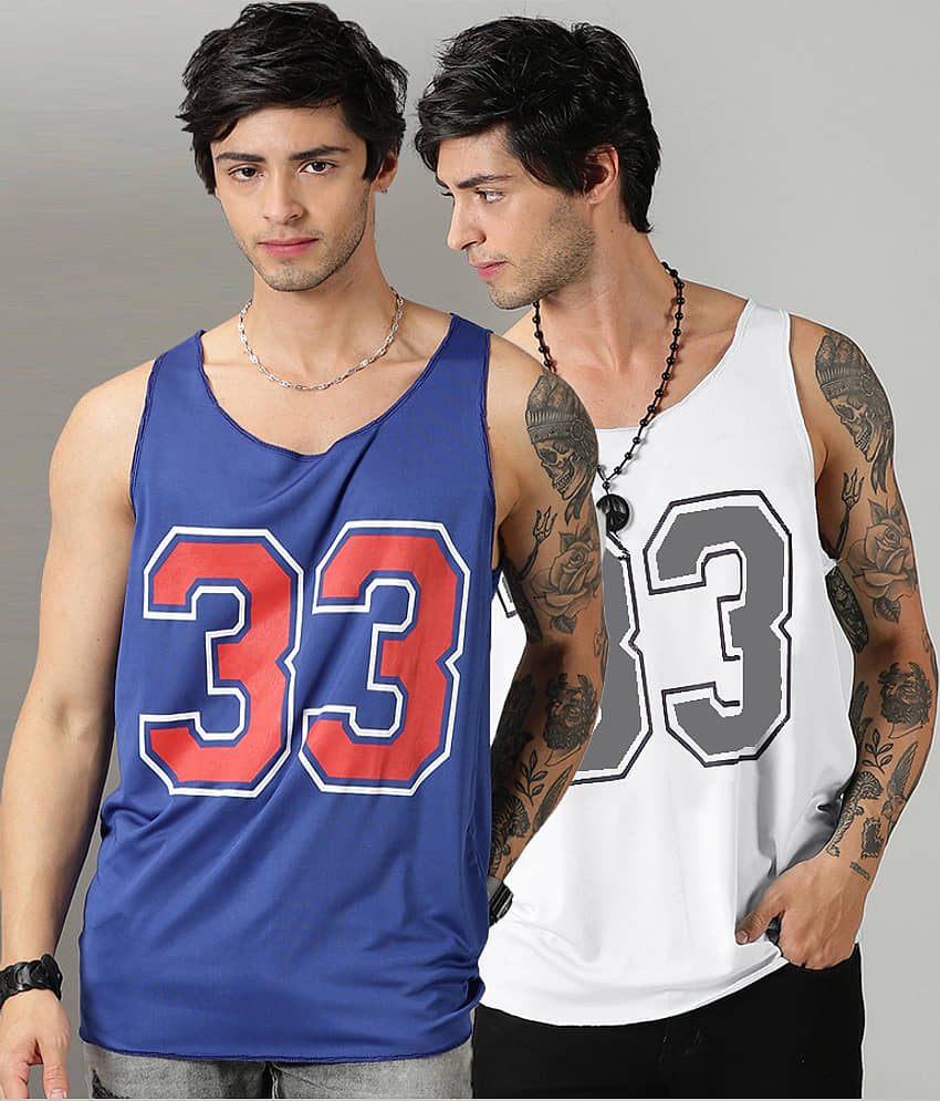 RodZen Pack of 2 Polyester Gym Vest For Men ( Multicolor19 ) - Nightwear & Loungewear | Buy online on ZillyBuy