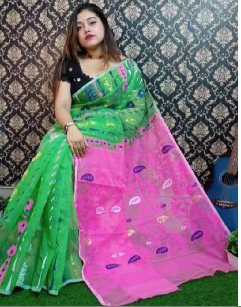 SARADA HANDLOOM Cotton Printed Saree With Unstitched Blouse Piece ( Green ) SARADA HANDLOOM Cotton Printed Saree With Unstitched Blouse Piece ( Green )