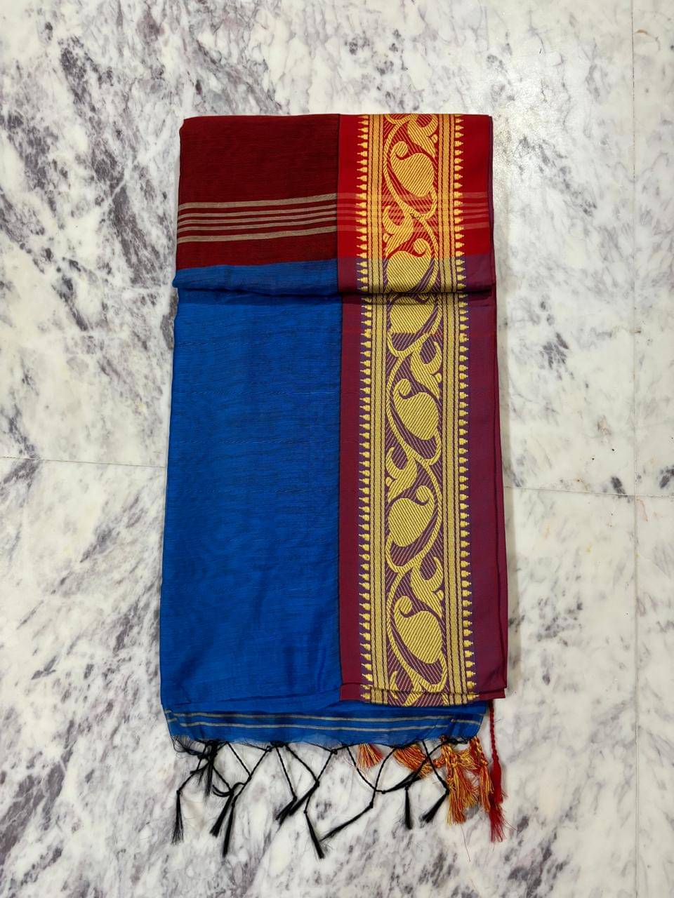     			SARADA HANDLOOM Cotton Woven Saree With Unstitched Blouse Piece ( Black )