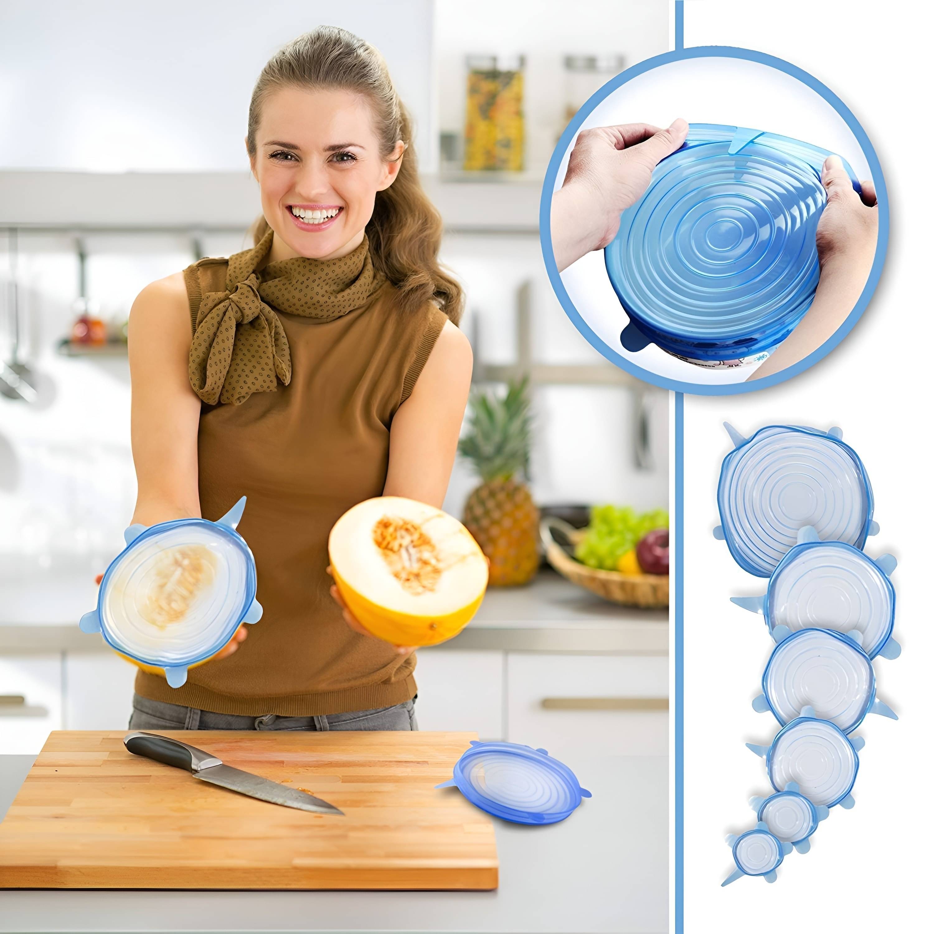     			SARVASHVA TRENDS Non Stick Non-stick Cookware Sets silicone stretch lid