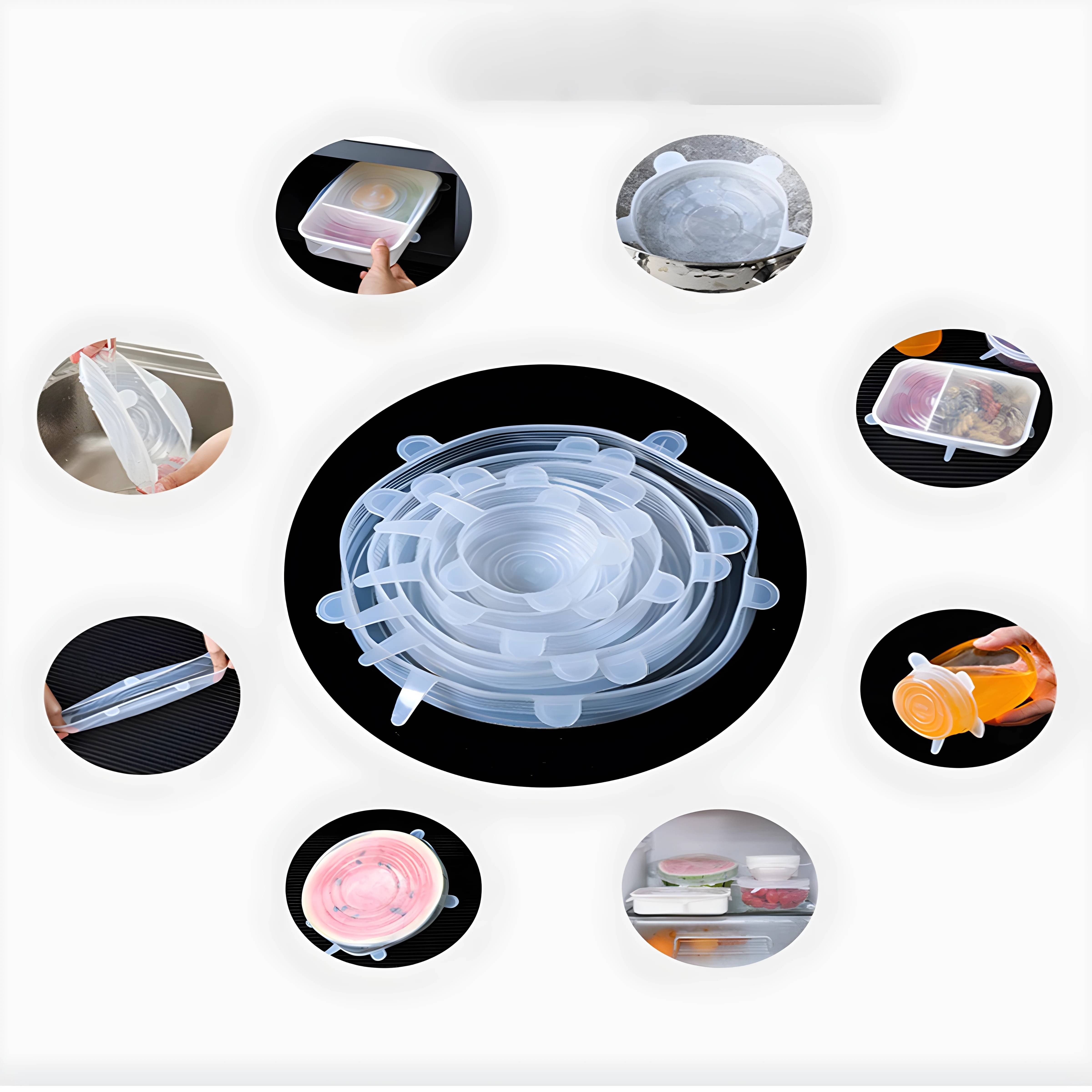     			SARVASHVA TRENDS Non Stick Non-stick Cookware Sets silicone stretch lid