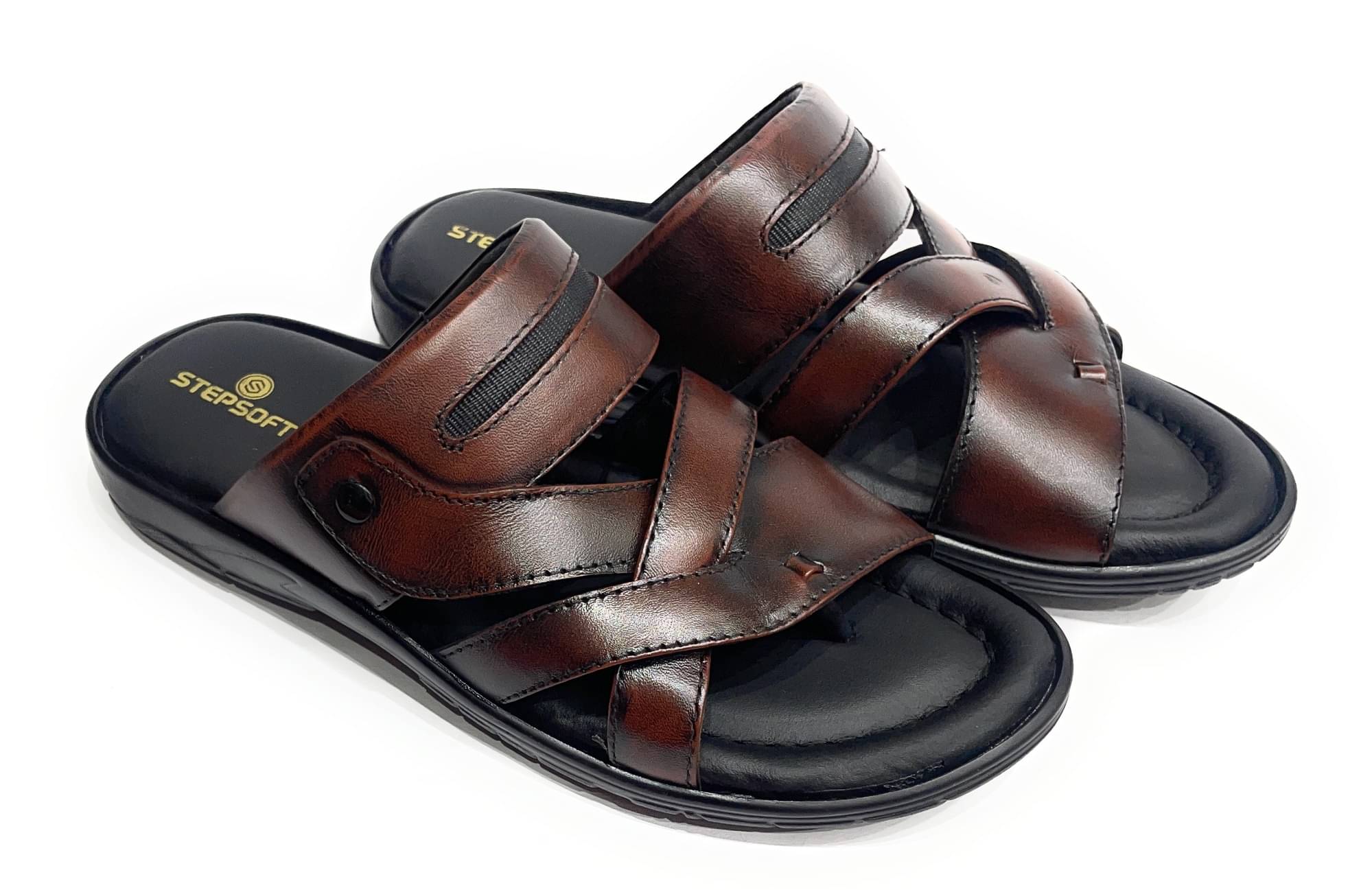     			STEPSOFT Tan Men's Leather Slipper