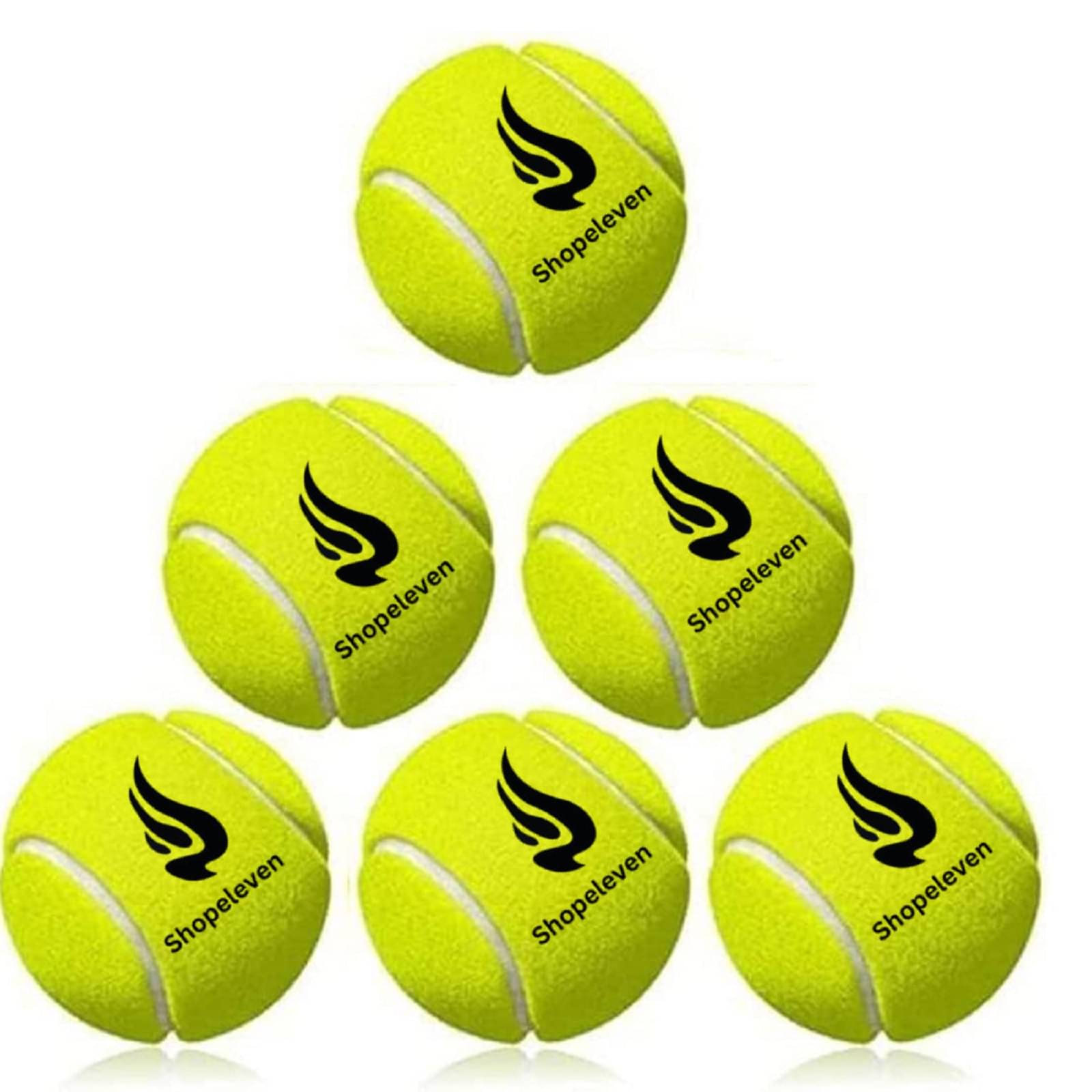     			Shopeleven Green Medium Tennis Ball ( Pack of 6 )