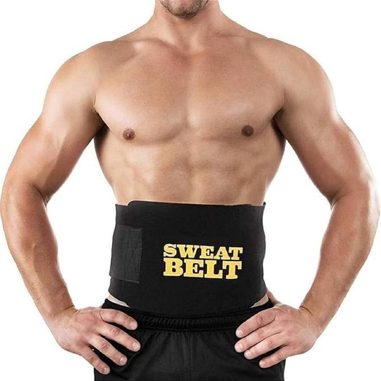     			Slim Belt for Men and Women ,Tummy Trimmer, Body Shaper, Waist Trainer Free Size (Black)