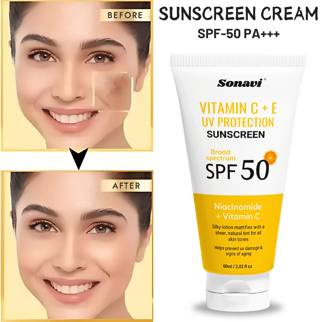     			Sonavi SPF 50 Vitamin C + E UV Protection Sunscreen Cream, 60ml