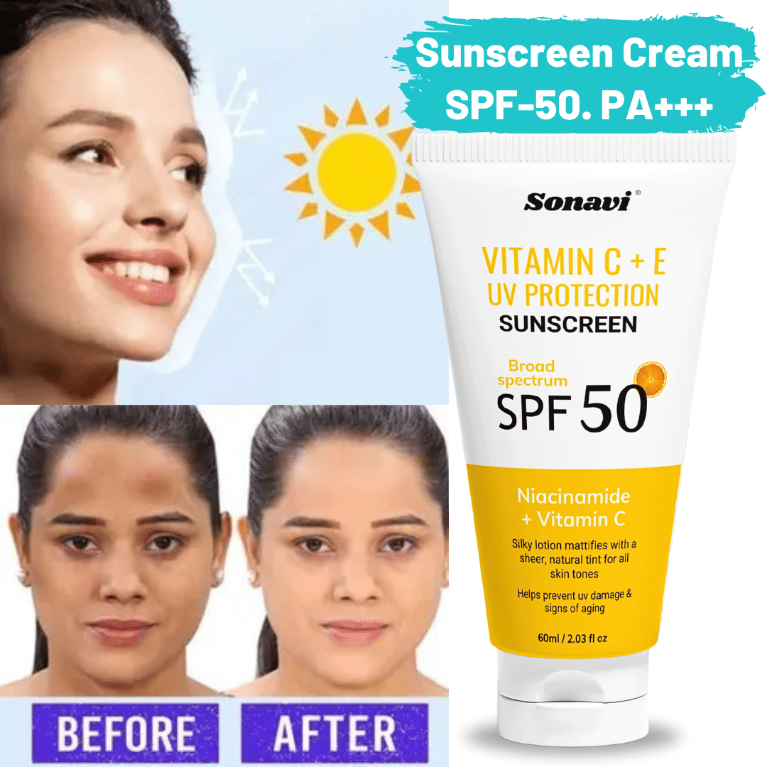 Sonavi SPF 50 Sunscreen Cream For All Skin Type ( Pack of 1 )