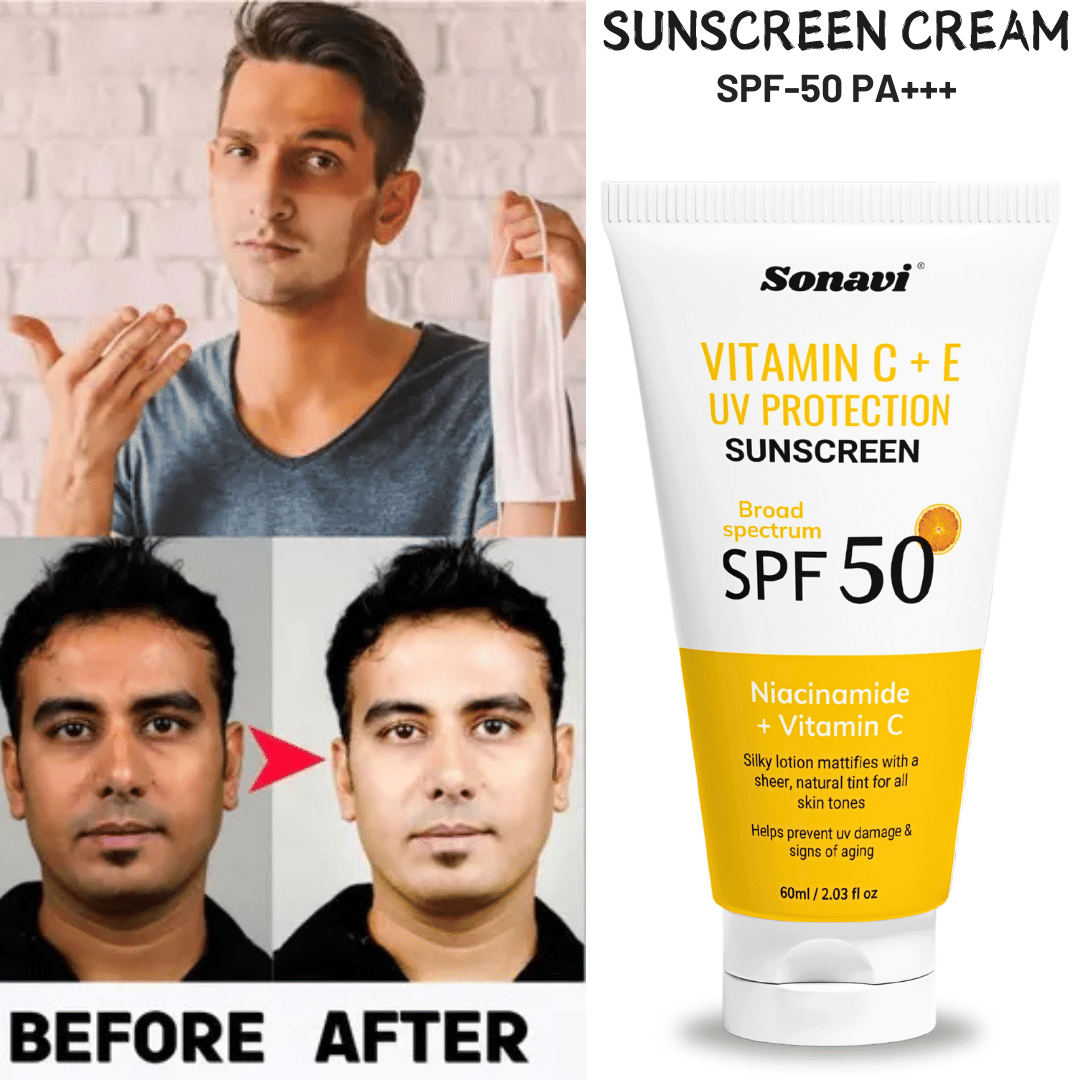 Sonavi SPF 50 Sunscreen Cream For All Skin Type ( Pack of 1 )