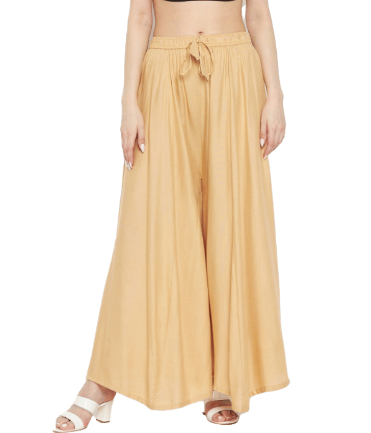     			TNQ - Beige Rayon Women's Palazzo ( Pack of 1 )