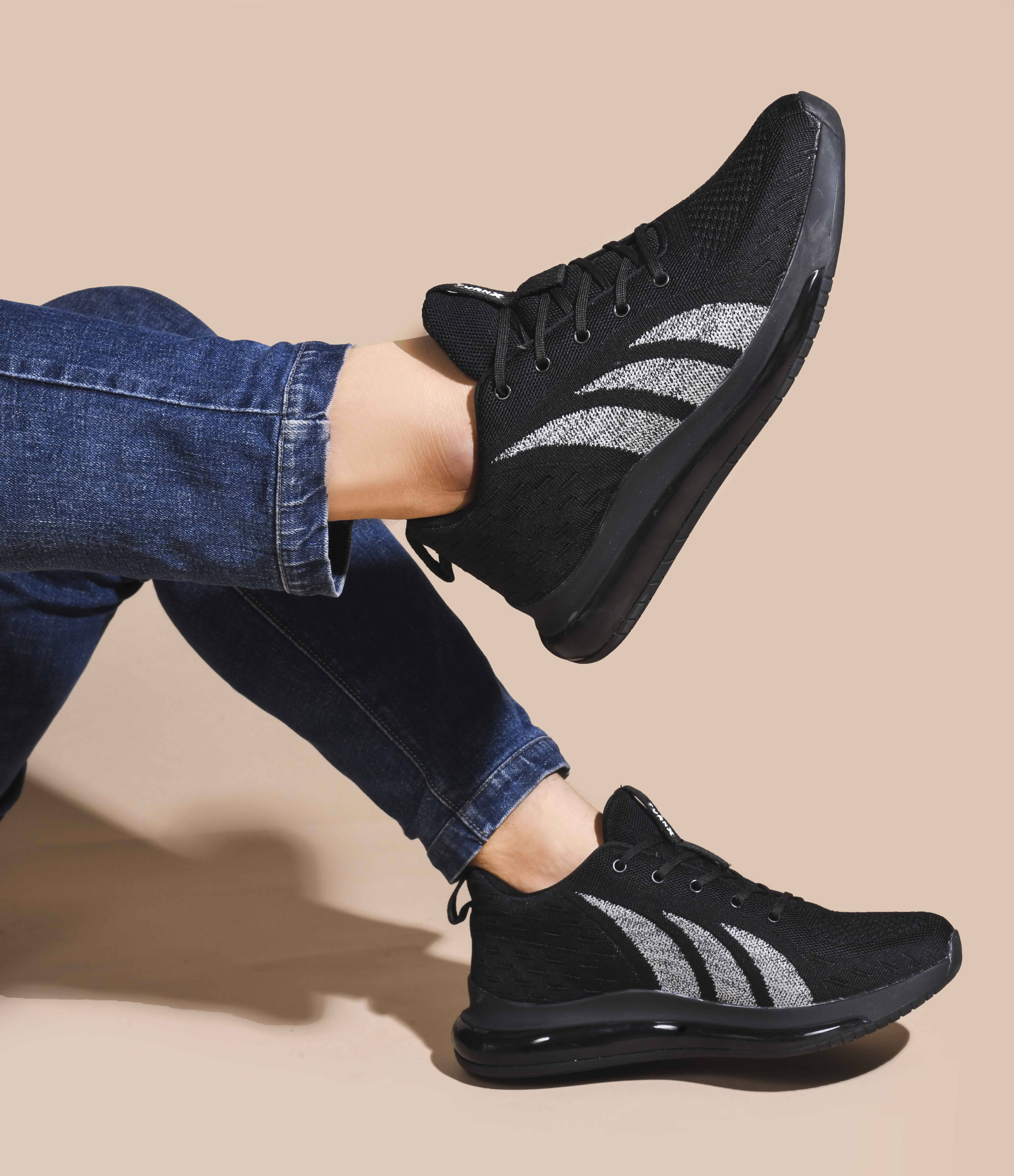 Turnx Sports Cooper_Black Black Men's Sports Running Shoes Turnx Sports Cooper_Black Black Men's Sports Running Shoes
