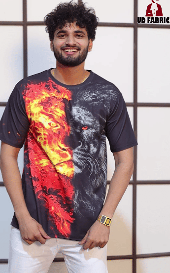 Ud Fabric Cotton Blend Regular Fit Printed Half Sleeves Men's Round T-Shirt - Black ( Pack of 1 ) Ud Fabric Cotton Blend Regular Fit Printed Half Sleeves Men's Round T-Shirt - Black ( Pack of 1 )