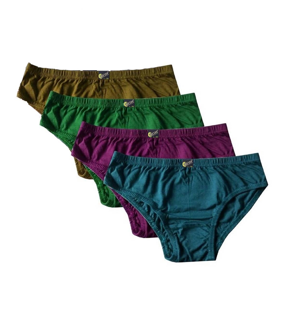VEE SAA Pack of 4 Cotton Briefs For Women ( Multicolor )