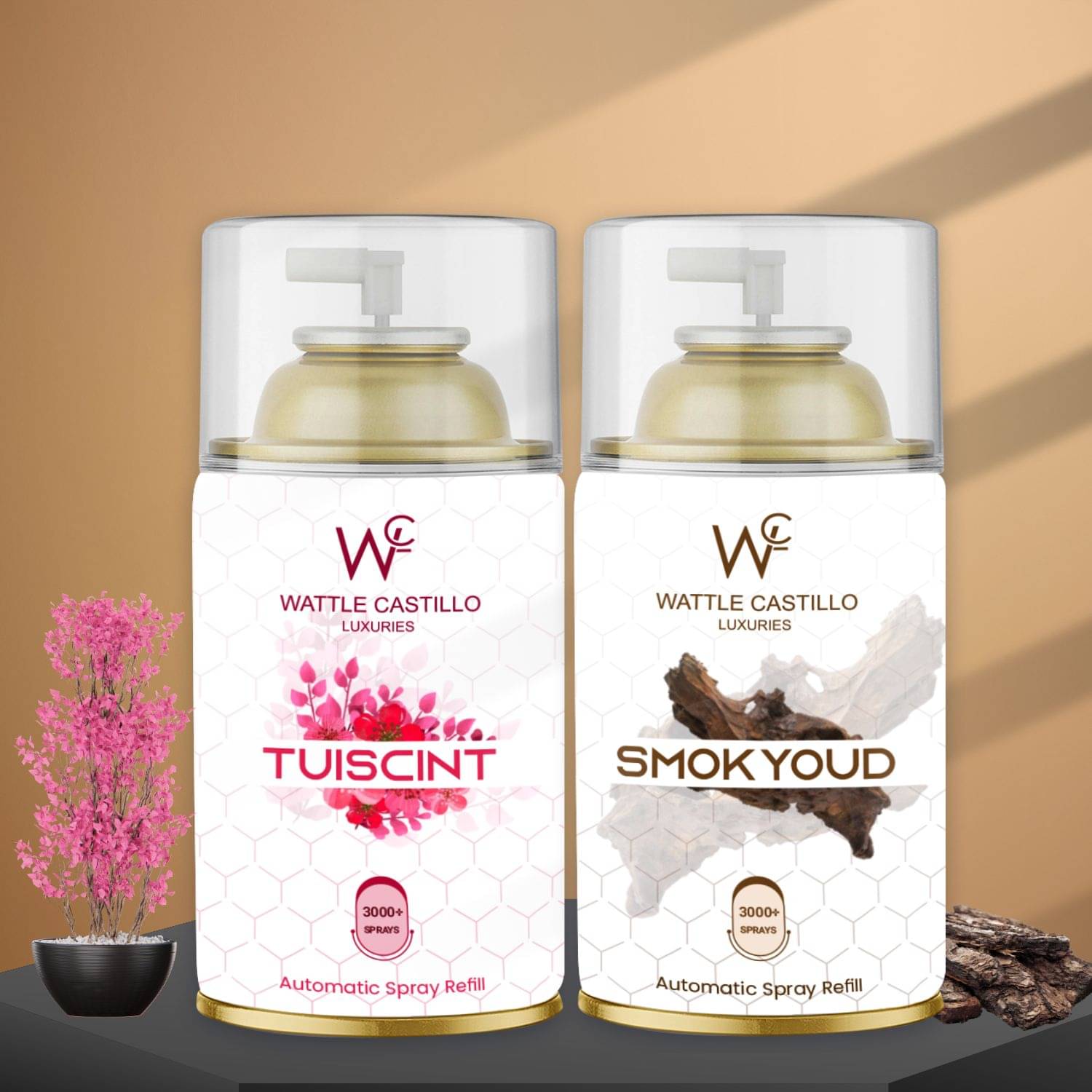     			Wattle Castillo Room Freshener Refill 265ML-Smokyoud-Tuiscint ( Pack of 2 )