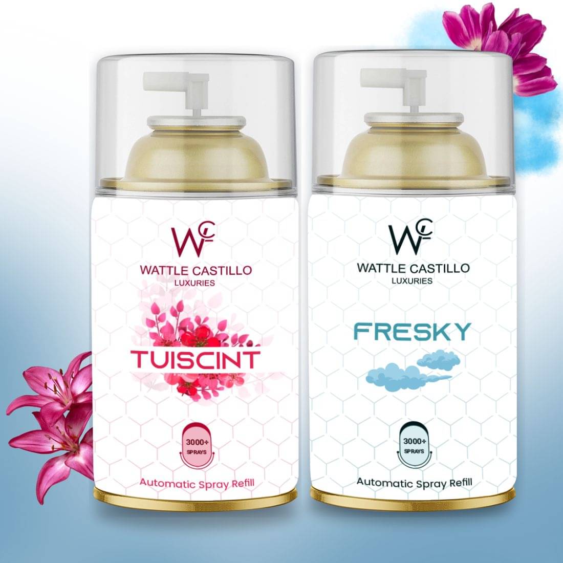 Wattle Castillo Room Freshener Refill -265ML-tuiscint & Fresky ( Pack of 2 ) Wattle Castillo Room Freshener Refill -265ML-tuiscint & Fresky ( Pack of 2 )
