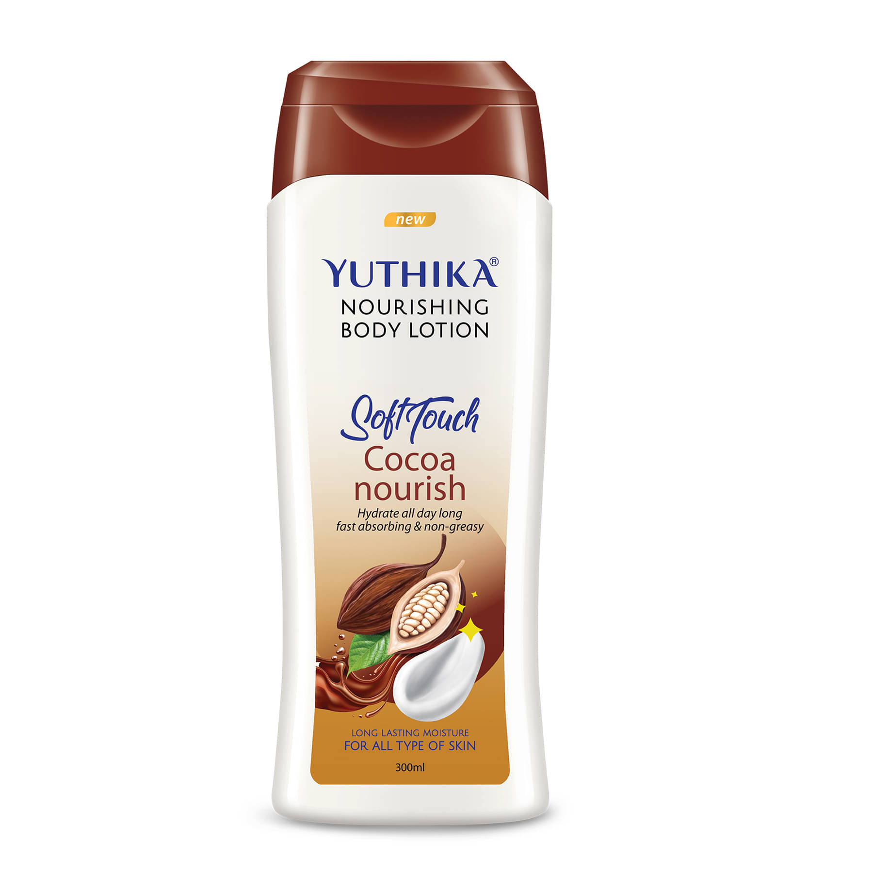 Yuthika Cocoa Nourish Body Lotion 300ml, Soft Touch Cocoa Body Lotion for Long Lasting Moisture & Soothing Skin Yuthika Cocoa Nourish Body Lotion 300ml, Soft Touch Cocoa Body Lotion for Long Lasting Moisture & Soothing Skin
