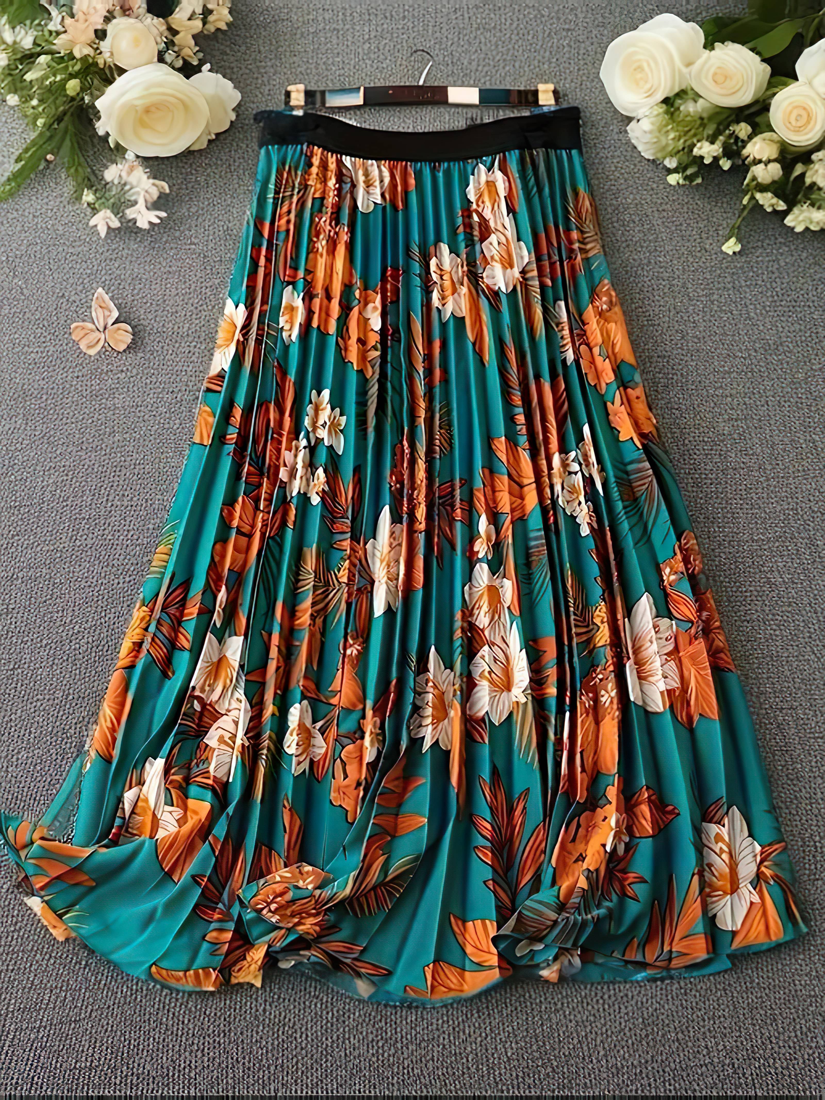     			ZWERLON Orange Polyester Women's Flared Skirt ( Pack of 1 )