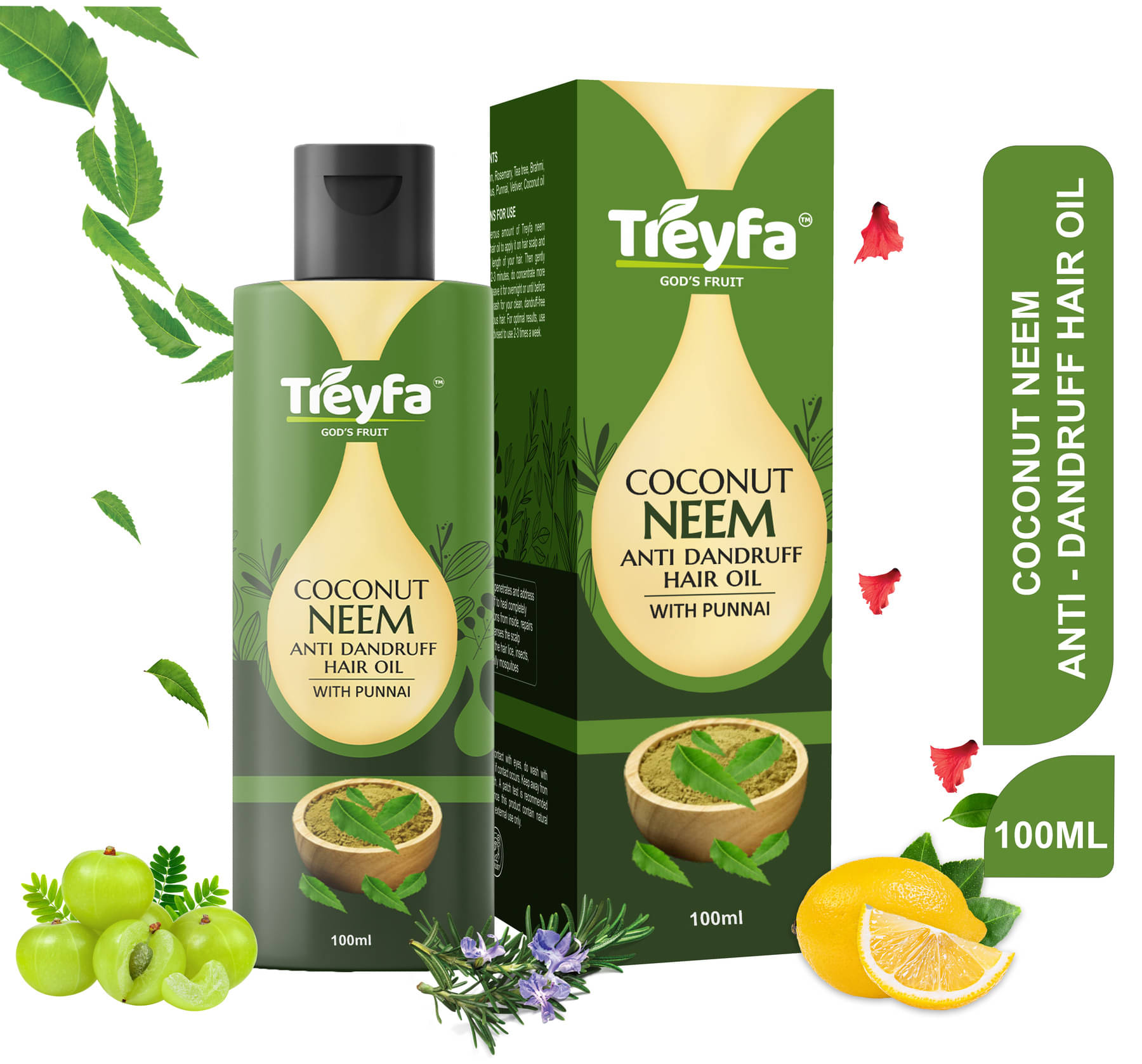     			treyfa Anti Dandruff Coconut Oil 100 ml ( Pack of 1 )