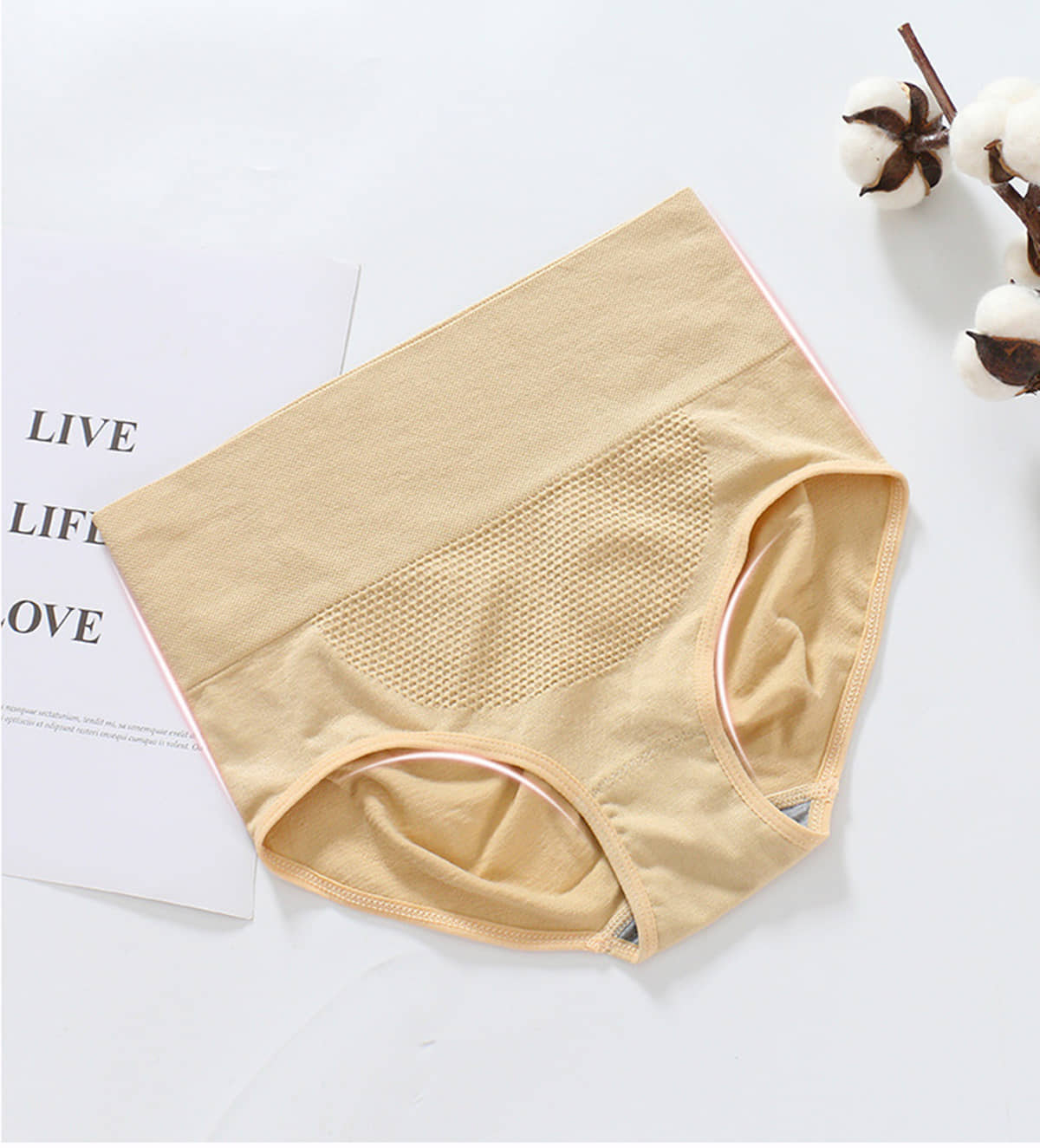 3Mads Pack of 1 Cotton Boy Shorts For Women ( Beige )