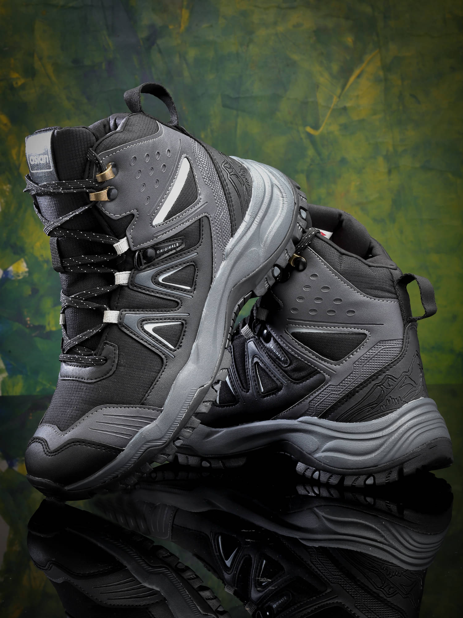     			ASIAN EVEREST-24 Black Men's Trekking Shoes