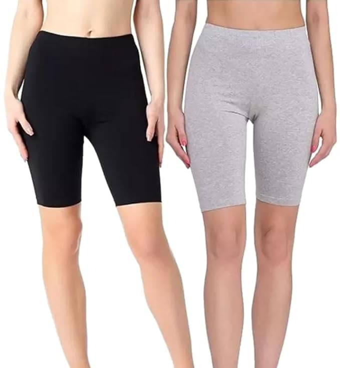     			Bebron Cotton Lycra Capris - Multi Color Pack of 2