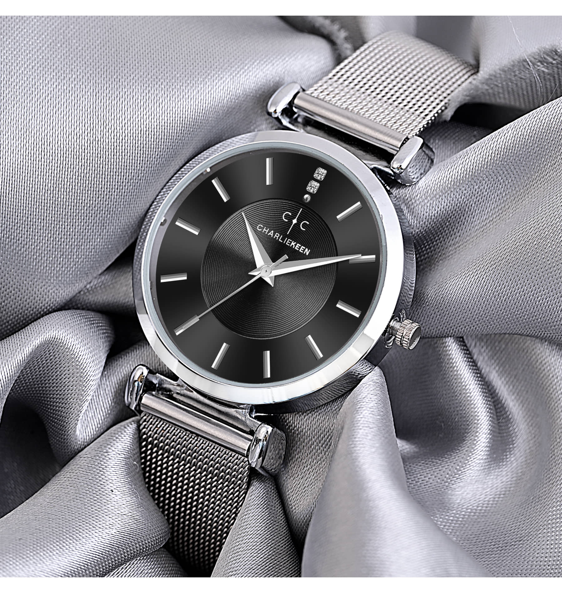 CHARLIEKEEN Silver Stainless Steel Analog Womens Watch