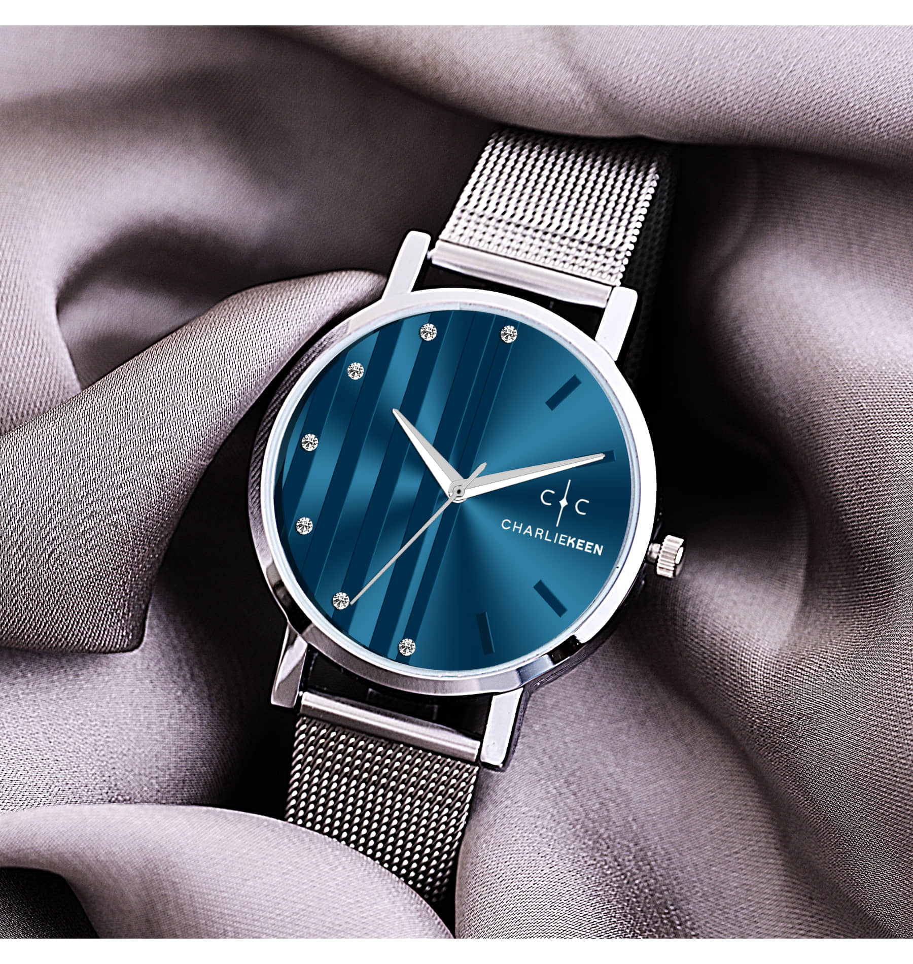 CHARLIEKEEN Silver Stainless Steel Analog Womens Watch