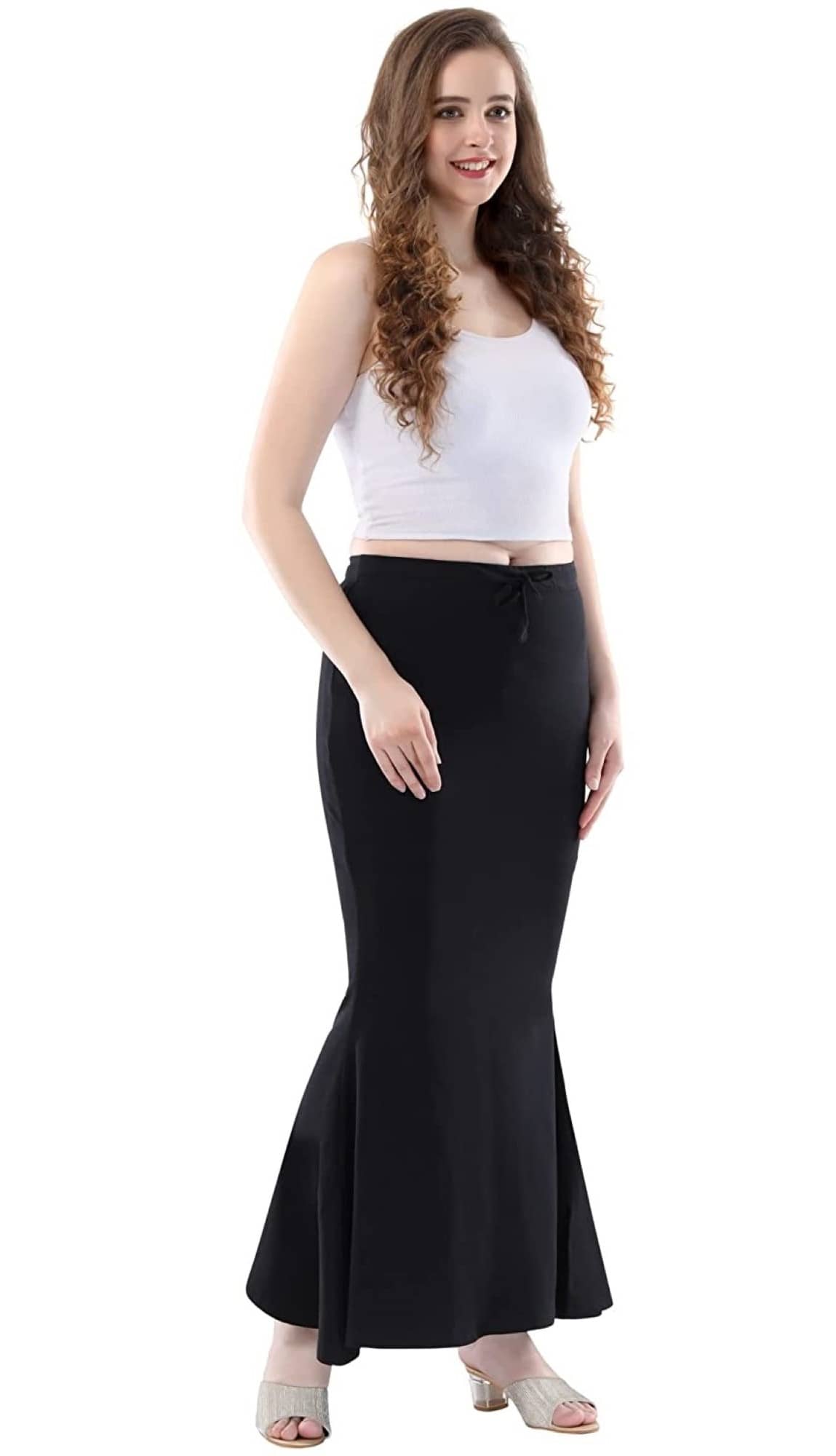 DELTIN HUB Black Polyester Petticoat - Single