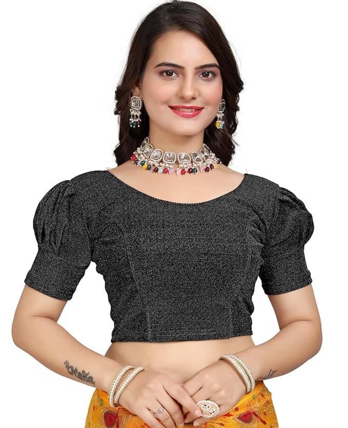 DELTIN HUB Gold Readymade without Pad Jacquard Women's Blouse ( Pack of 1 )