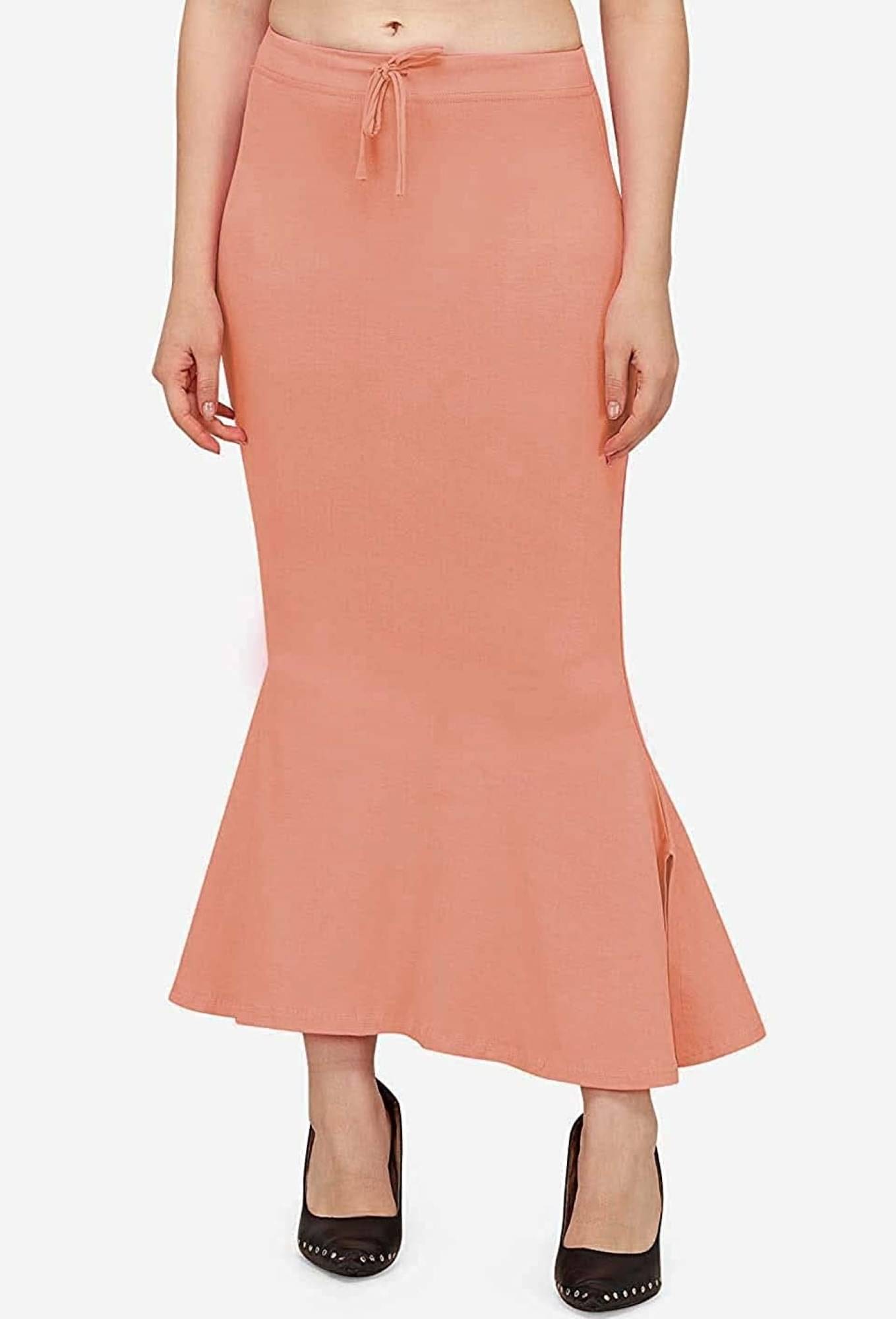 DELTIN HUB Peach Polyester Petticoat - Single DELTIN HUB Peach Polyester Petticoat - Single
