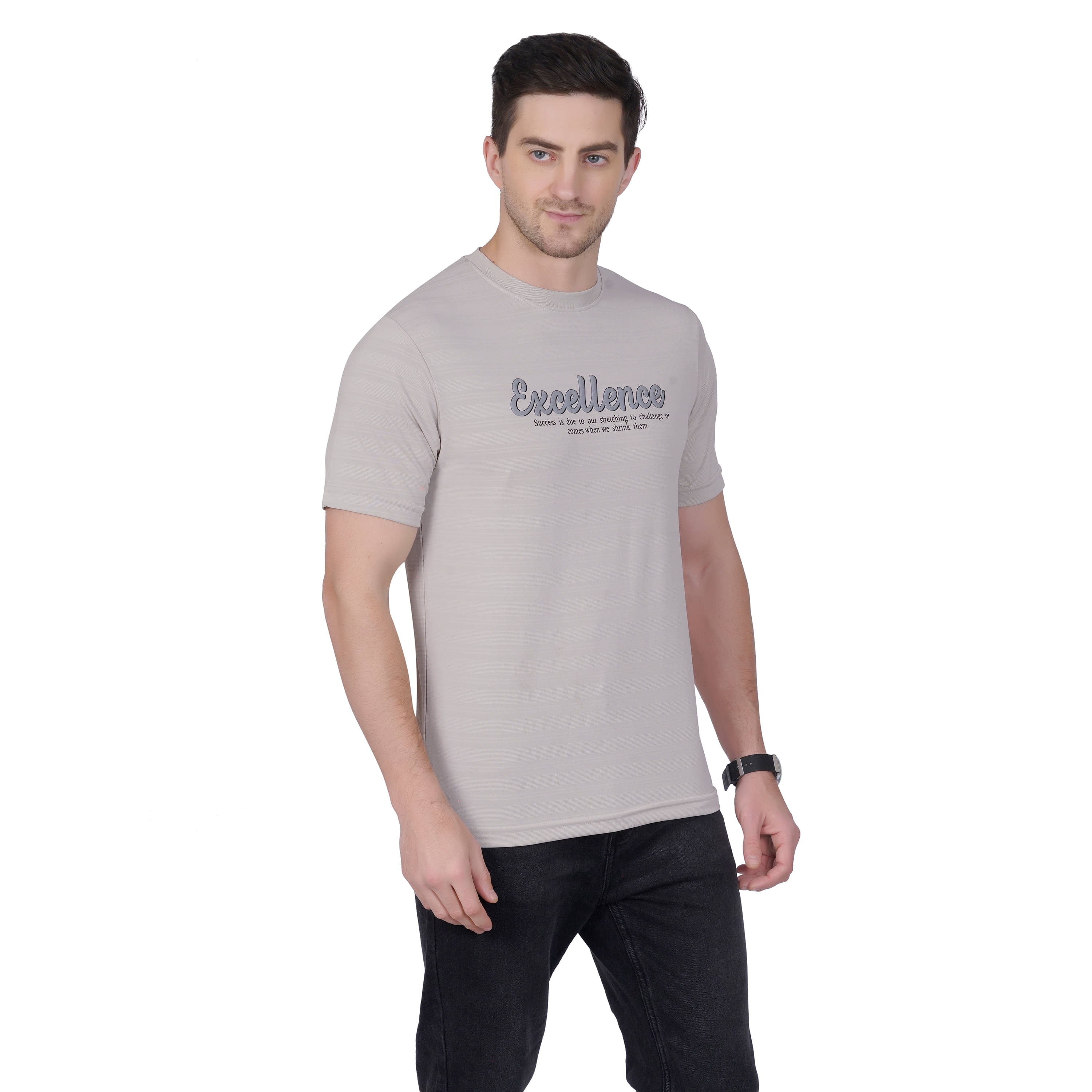     			DIDOT Polyester Regular Fit Printed Half Sleeves Men's Round T-Shirt - Peach ( Pack of 1 )