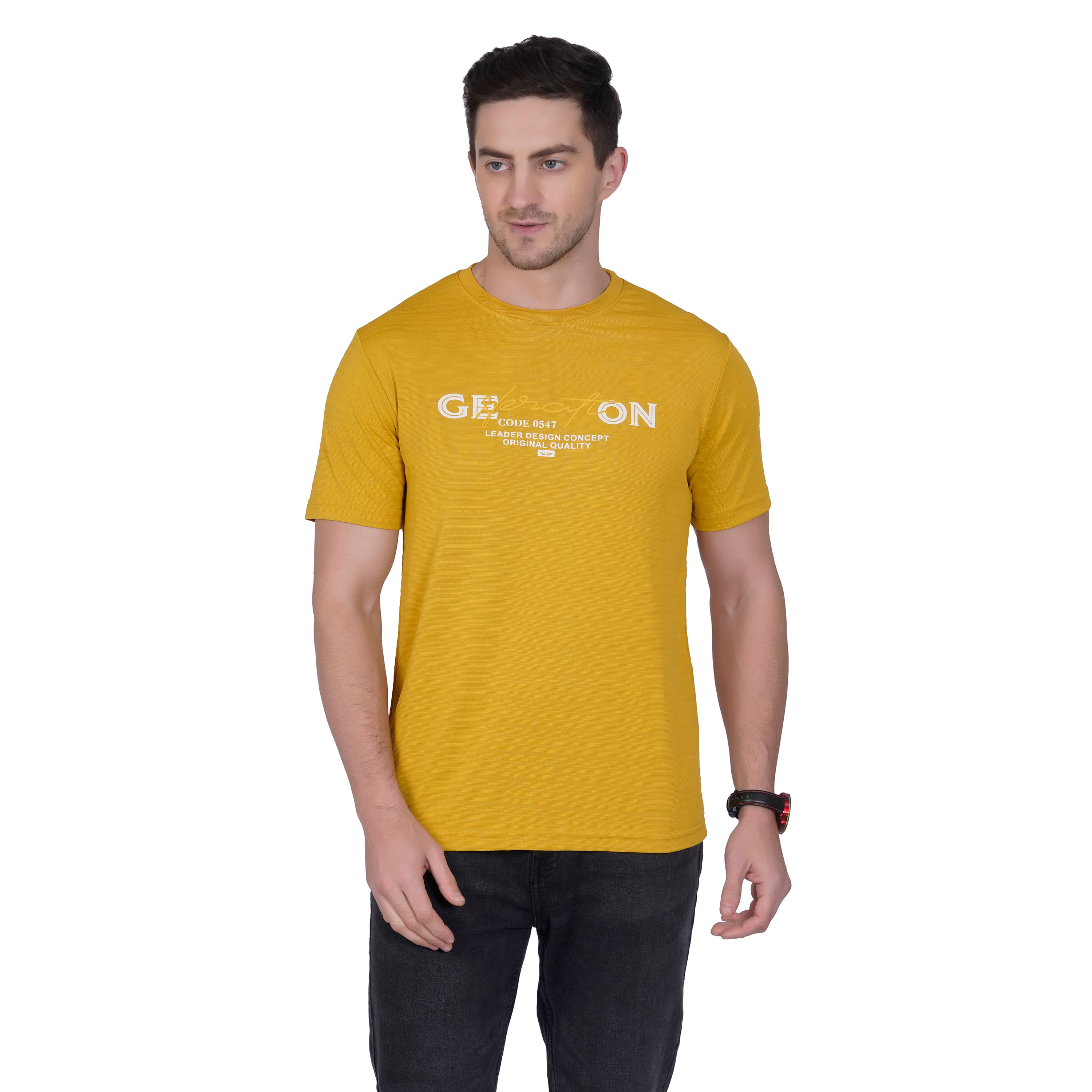 DIDOT Polyester Regular Fit Printed Half Sleeves Men's Round T-Shirt - Mustard ( Pack of 1 ) DIDOT Polyester Regular Fit Printed Half Sleeves Men's Round T-Shirt - Mustard ( Pack of 1 )