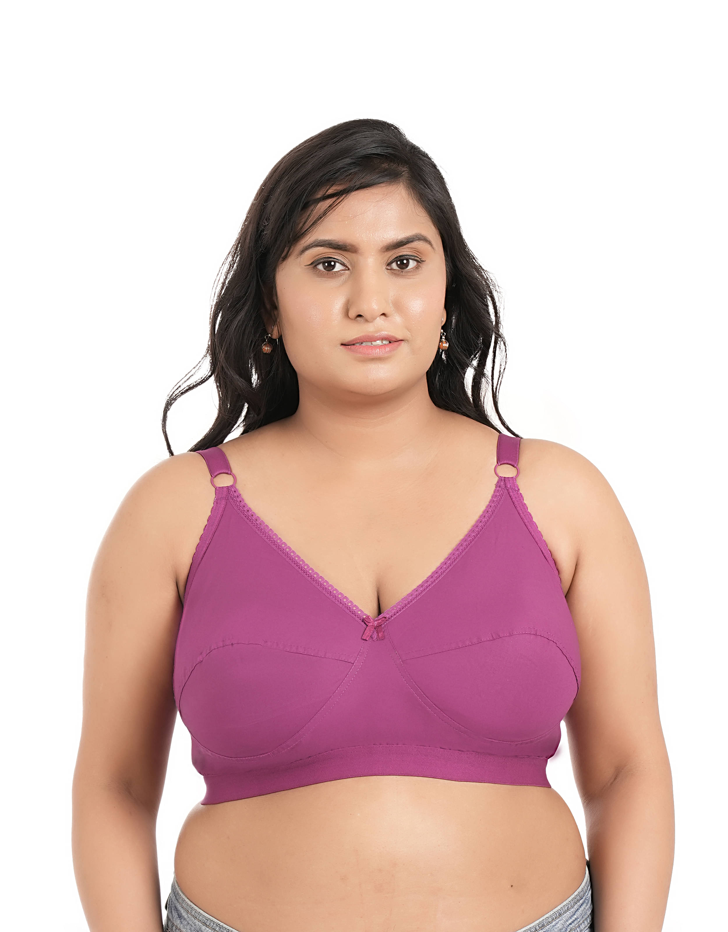     			Elina Pack of 1 Cotton Non Padded Minimizer Bra For Women ( Purple )