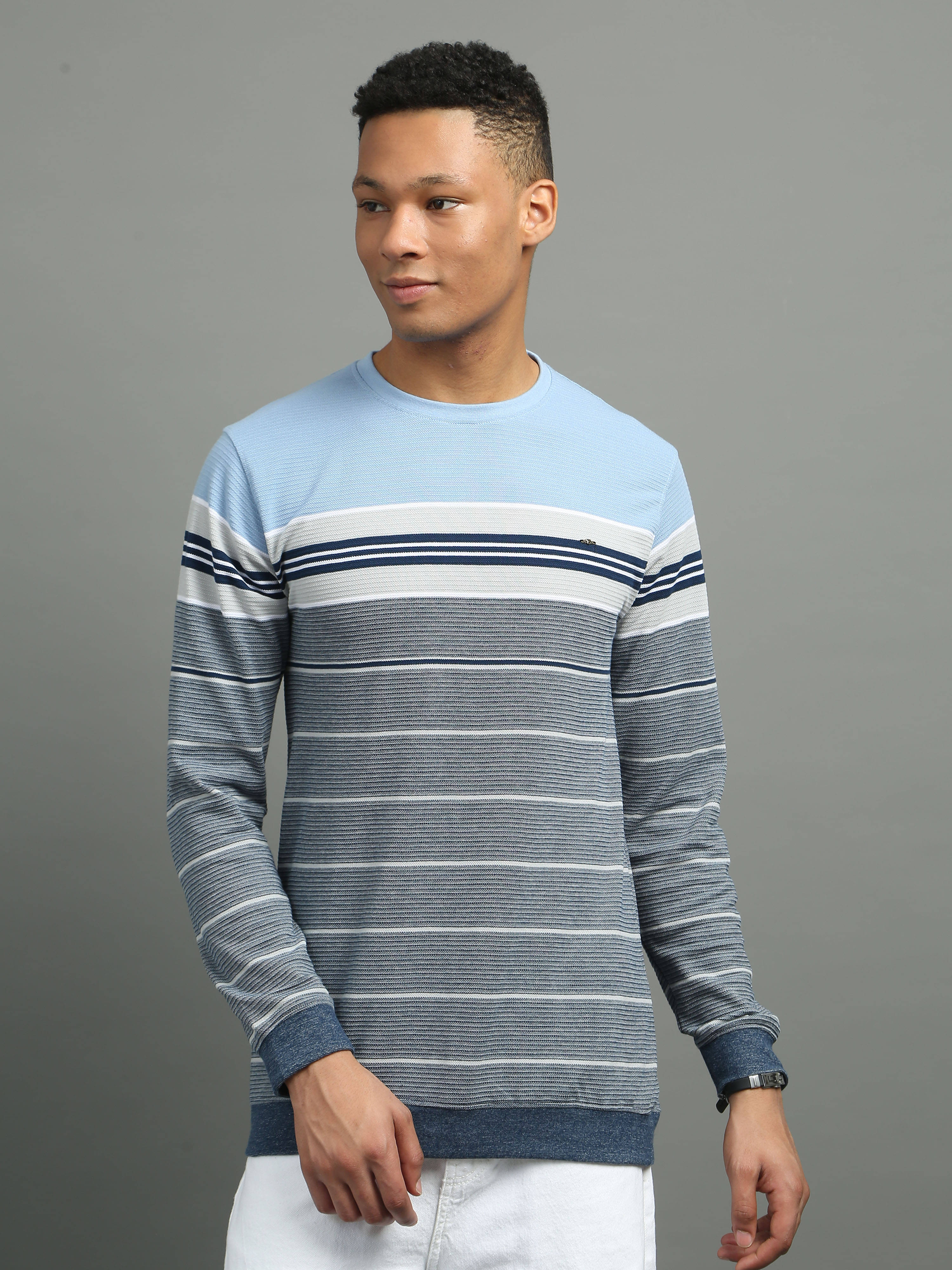 FROSEN FOX Cotton Blend Round Neck Men's Sweatshirt - Blue ( Pack of 1 )     			FROSEN FOX Cotton Blend Round Neck Men's Sweatshirt - Blue ( Pack of 1 )