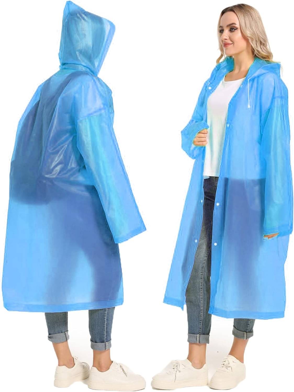 Infispace Nylon Long Raincoat - Blue Infispace Nylon Long Raincoat - Blue