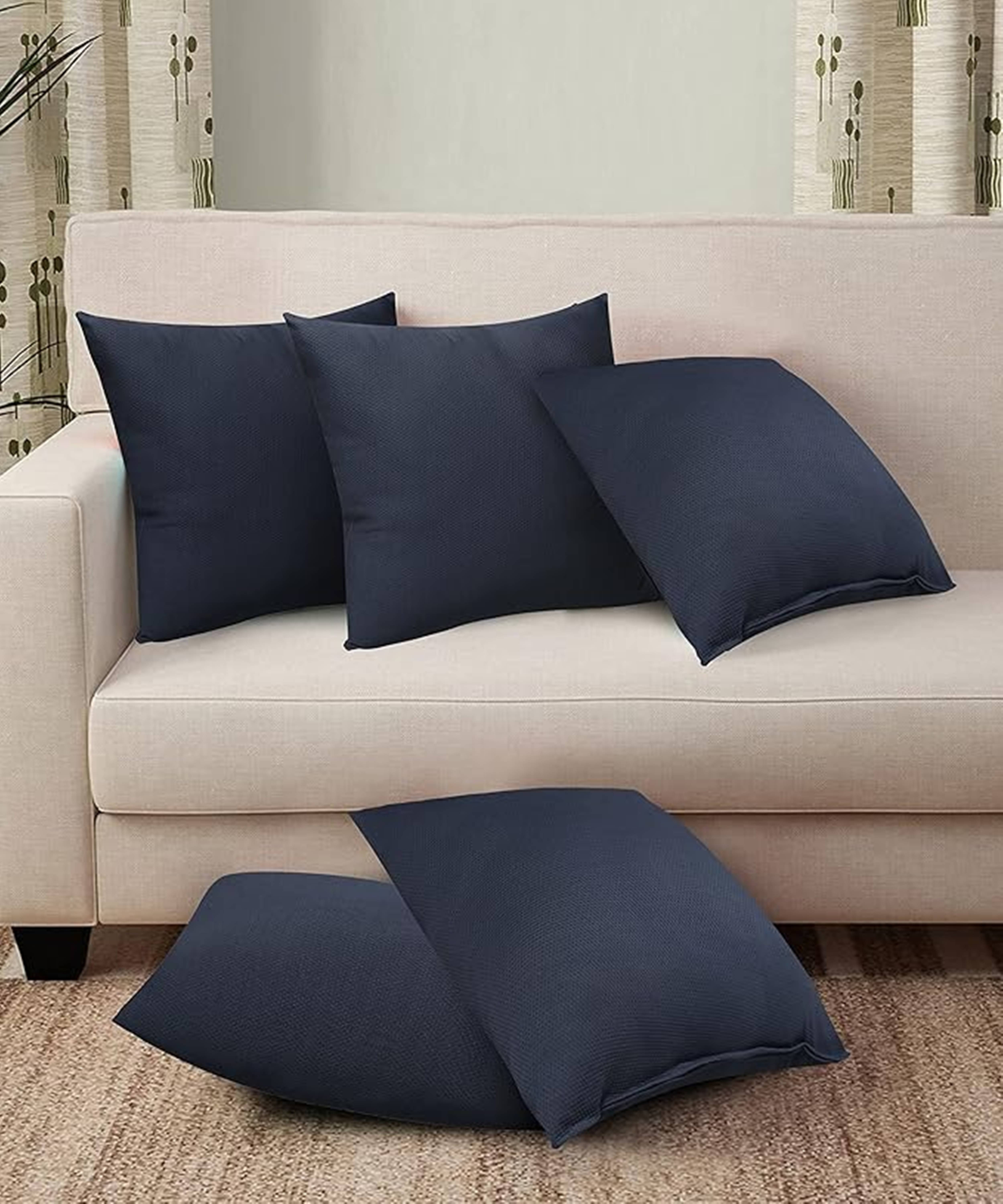     			JDXONLINESALE Set of 5 Gray Poly Cotton Filled Cushion