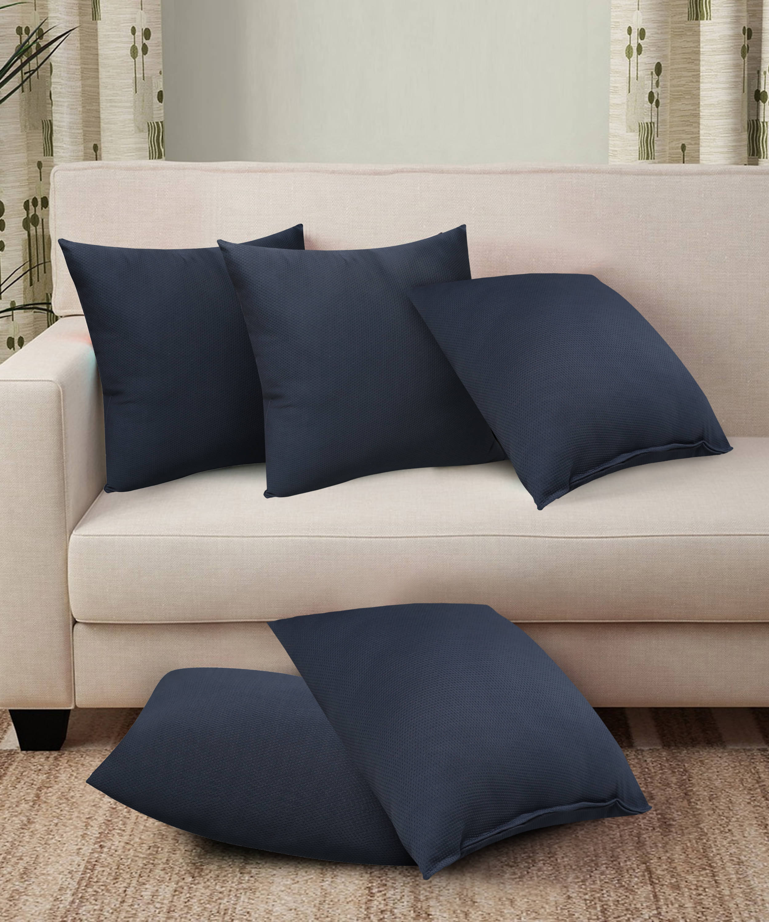     			JDXONLINESALE Set of 5 Gray Polyester Filled Cushion