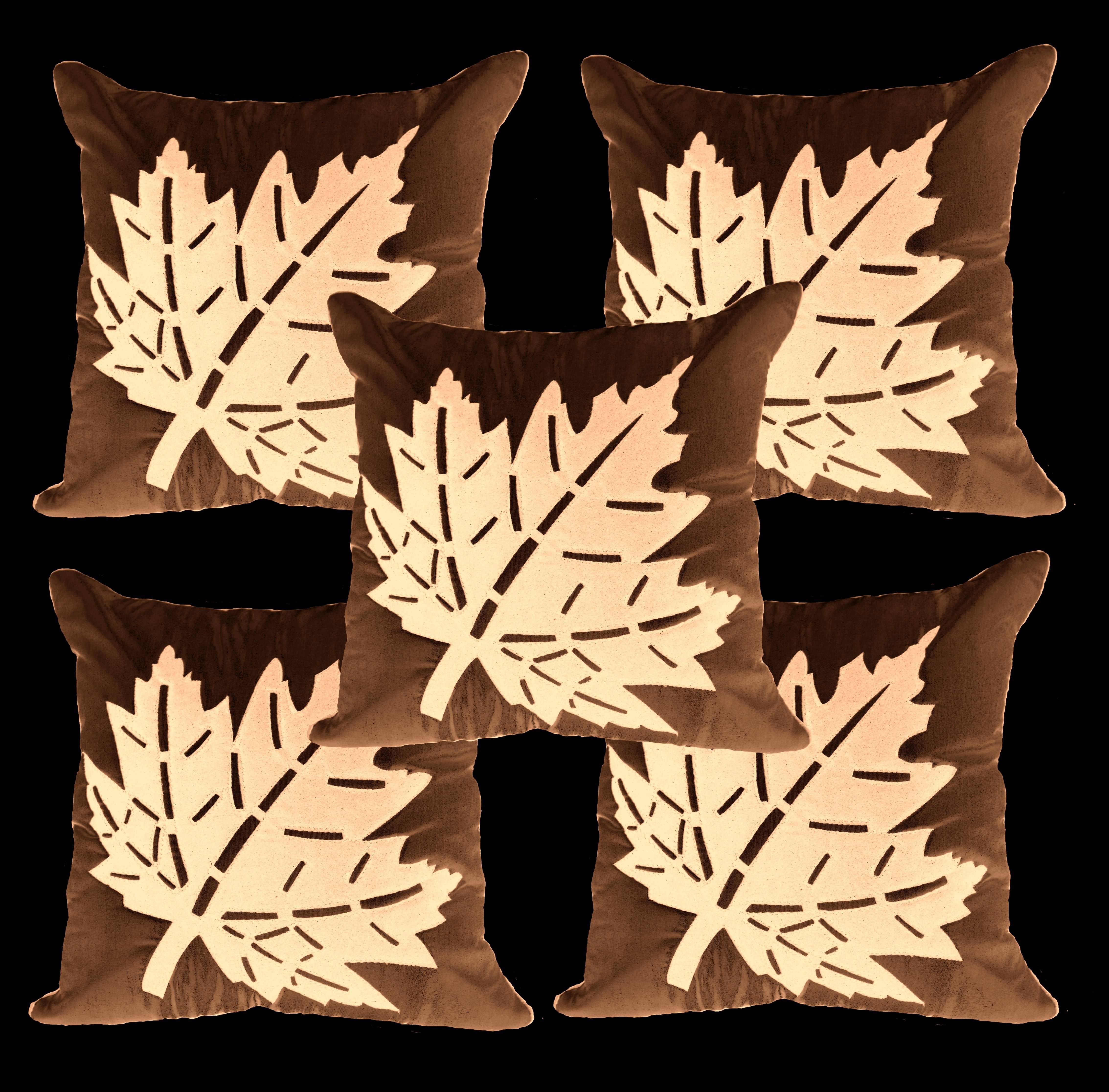 JDXONLINESALE Set of 5 Polyester Nature Square Cushion Cover (40X40)cm - Brown JDXONLINESALE Set of 5 Polyester Nature Square Cushion Cover (40X40)cm - Brown
