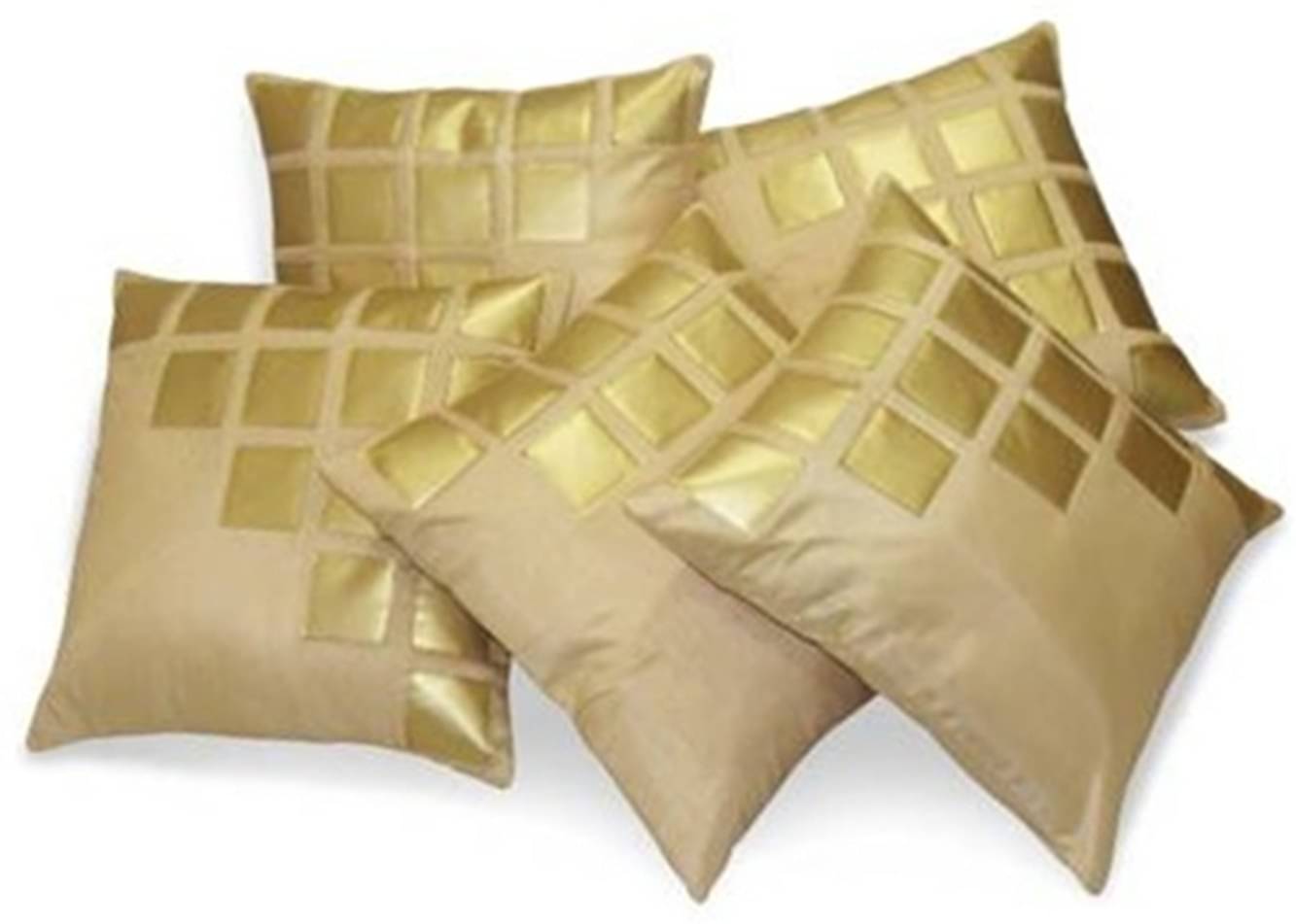JDXONLINESALE Set of 5 Silk Big Checks Square Cushion Cover (45X45)cm - Beige JDXONLINESALE Set of 5 Silk Big Checks Square Cushion Cover (45X45)cm - Beige