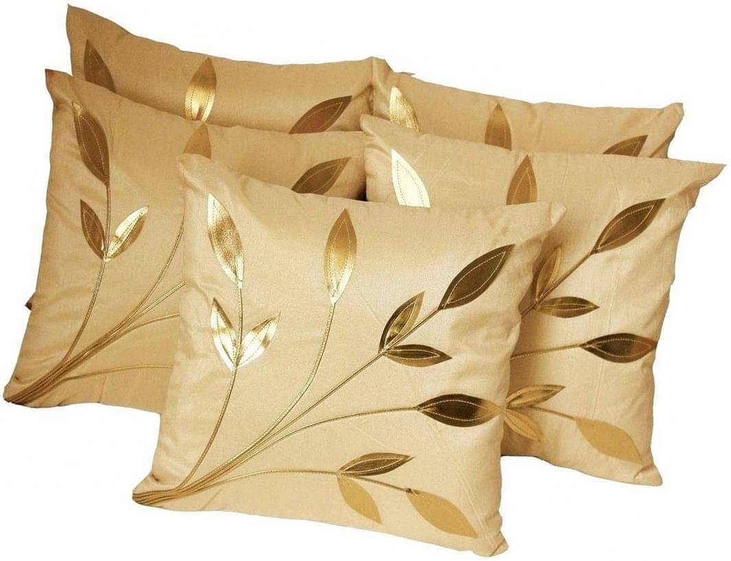 JDXONLINESALE Set of 5 Silk Nature Square Cushion Cover (40X40)cm - Beige JDXONLINESALE Set of 5 Silk Nature Square Cushion Cover (40X40)cm - Beige